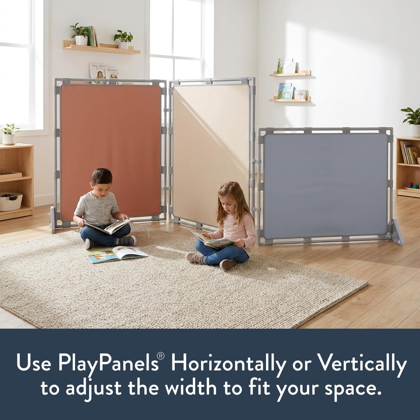 Children's Factory Big Screen PlayPanel - Set of 3, Kids Room Divider, Classroom Privacy Screen, Cantilever Feet Included, Elements