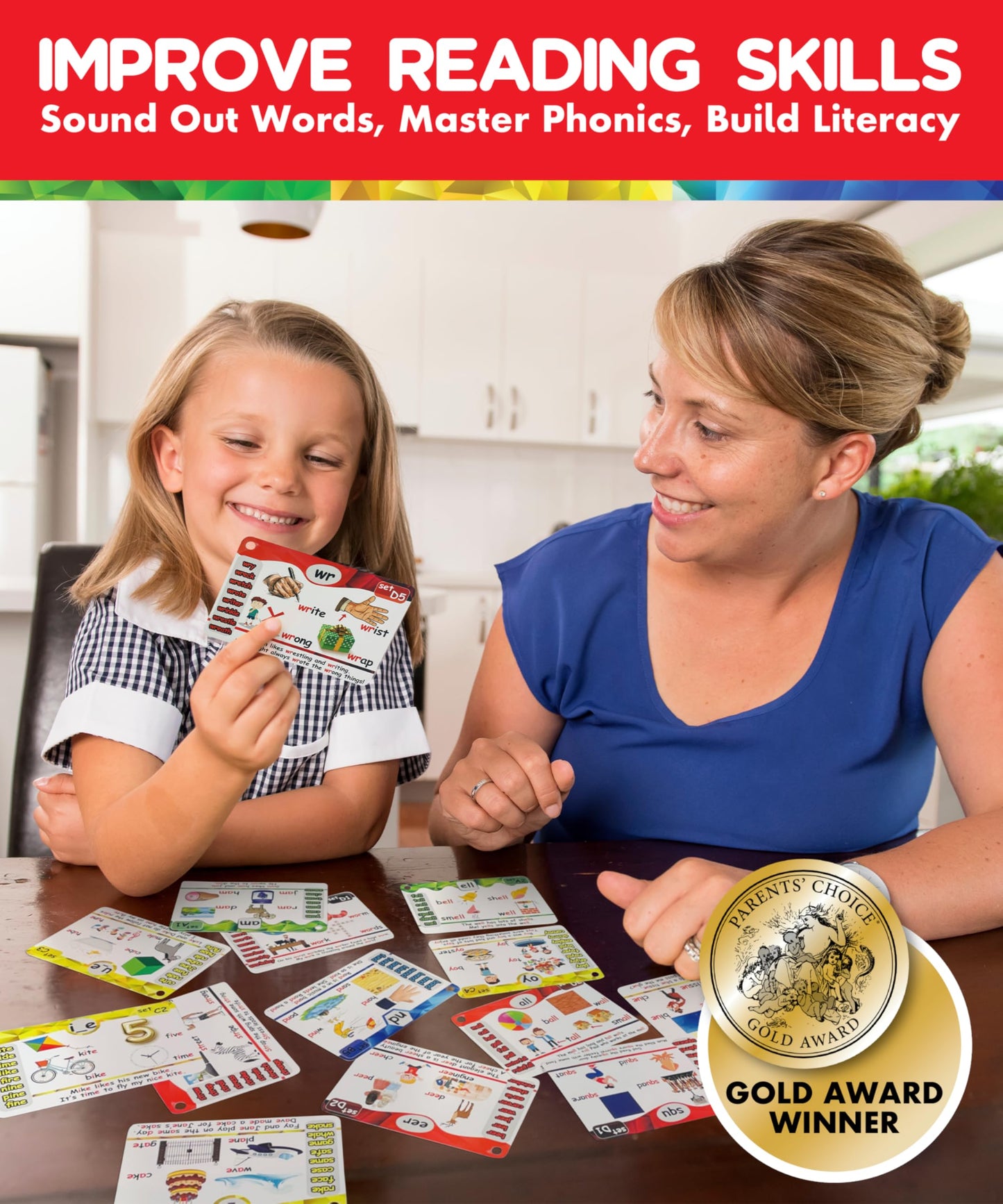 Phonics Flash Cards with Proven Spaced Repetition Learning System - Learn to Read in 20 Phonic Stages - Digraphs CVC Blends Long Vowel Sounds Phonics Games for Kids Ages 4-8 Kindergarten 1st 2nd Grade