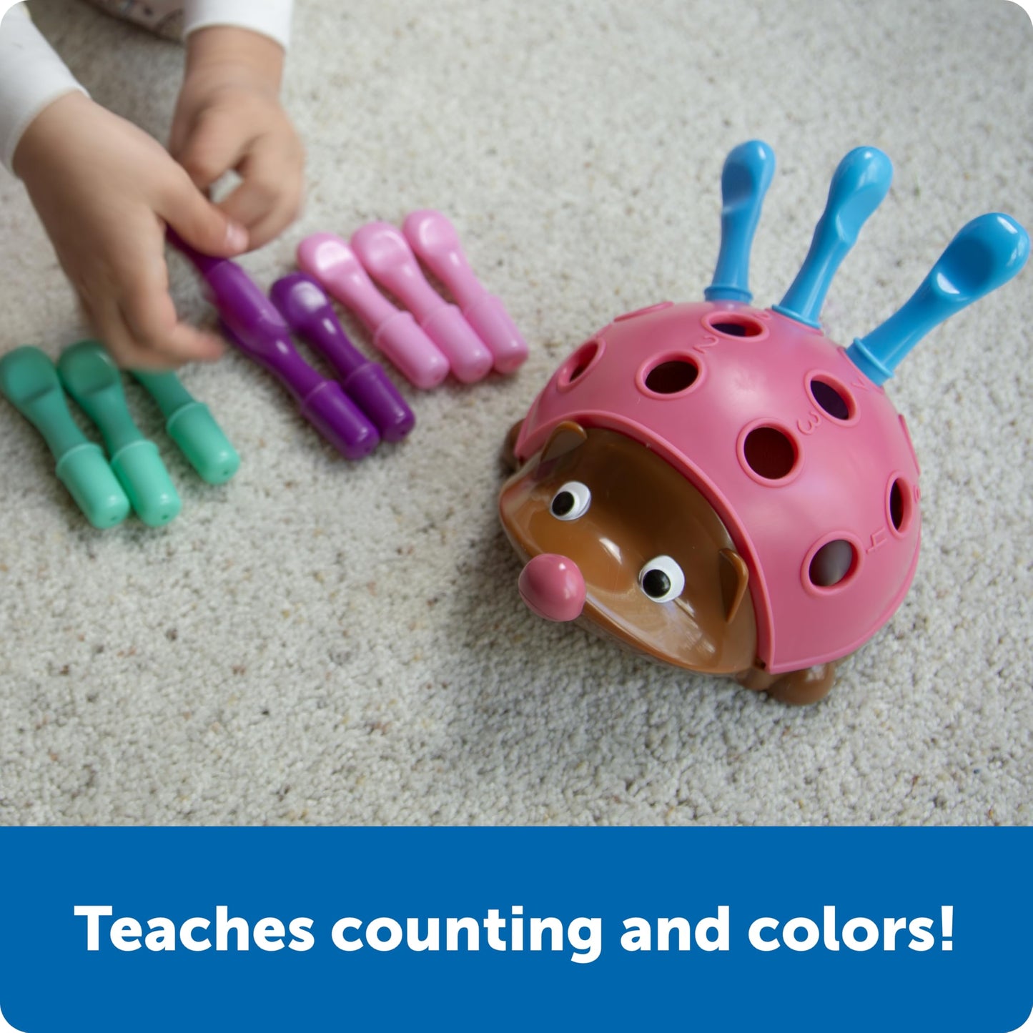 Learning Resources Spike The Fine Motor Hedgehog Pink - Toddler Montessori Toys, Stacking Shape, Gifts For Boys and Girls, Pattern Sensory Bin, Sorting Activities, Educational Games, Kindergarten