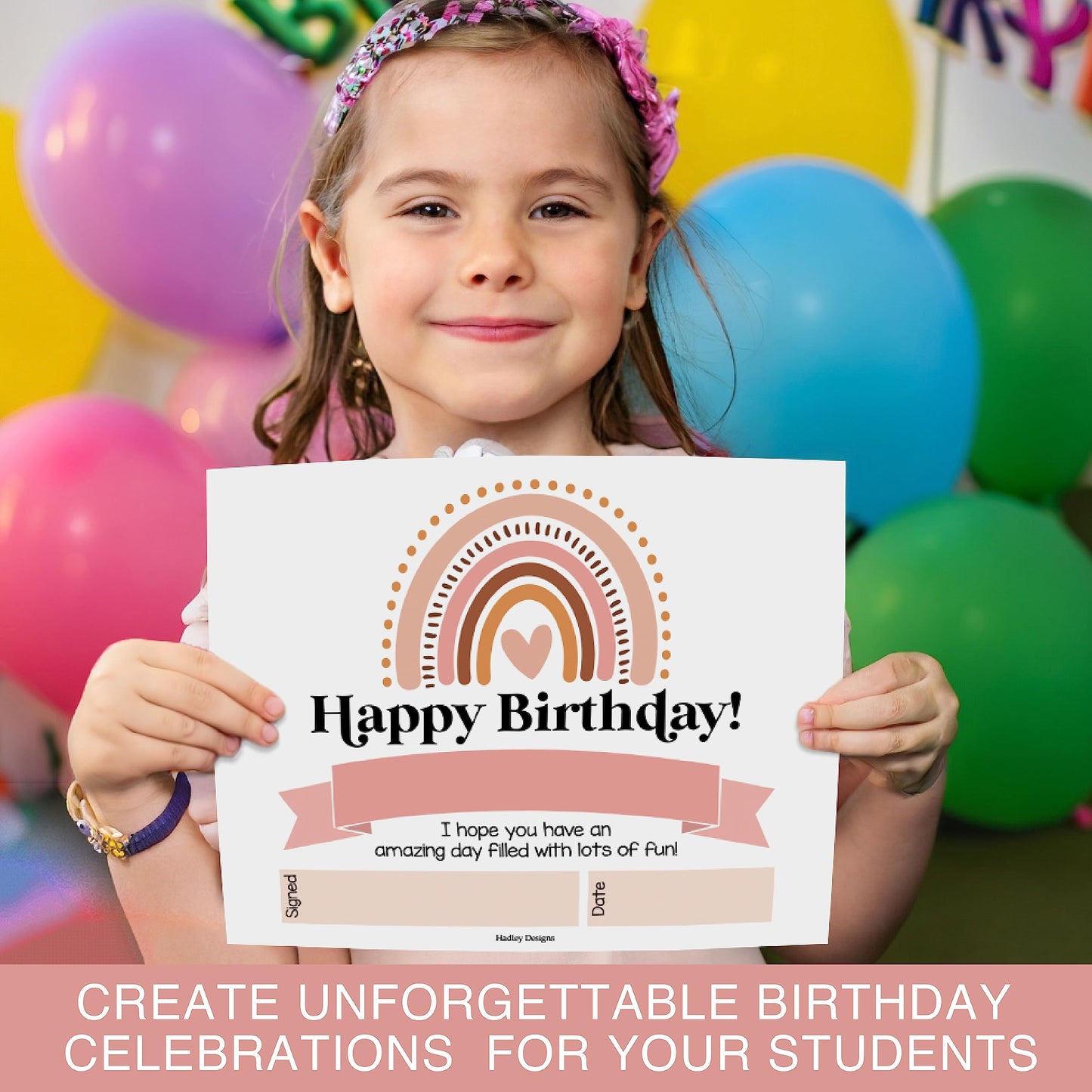 Happy Birthday Certificates for Students - 25 Student Birthday Certificates for Kids Classroom Must Haves, Teacher Supplies for Classroom Elementary, Boho Teacher Essentials