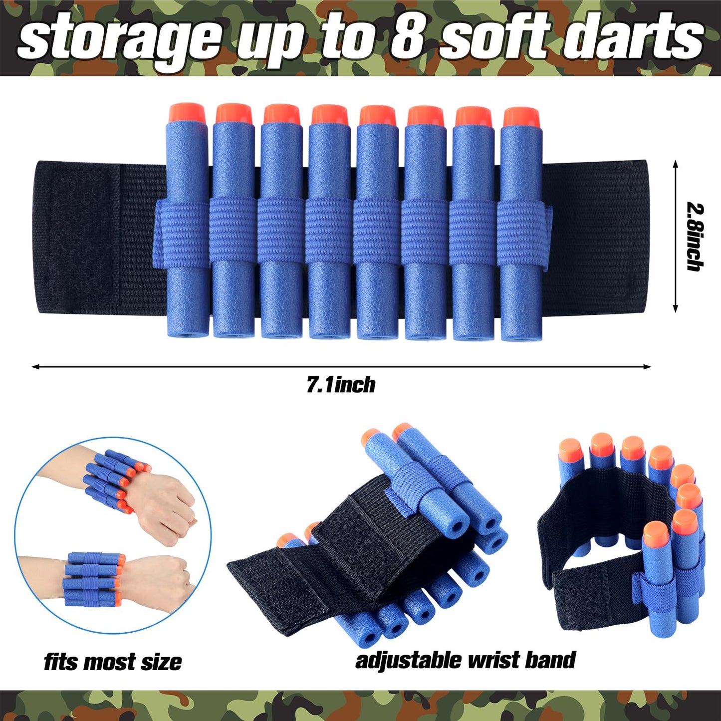 Sosation 12 Sets Tactical Vest Compatible with Nerf Party Favor Accessories, Face Mask Wrist Ammo Holder Toy Gift Supplies (Orange and Blue)