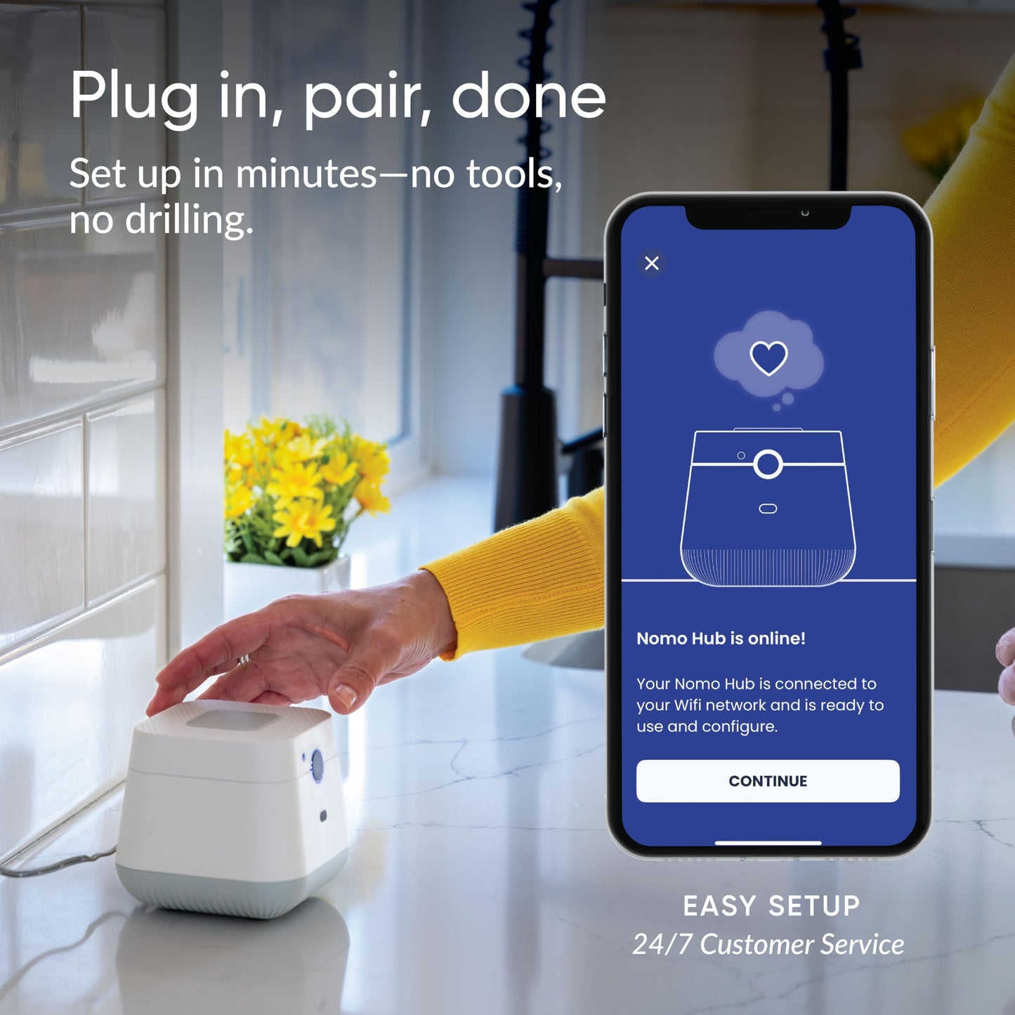 NOMO Smart Care Medical Alert System, Fall Detection for Seniors, WiFi in Home Monitoring Safety System, Emergency Call Button, Custom Fall Alert, Virtual Caregiver, 60-Day Trial, Monthly Subscription