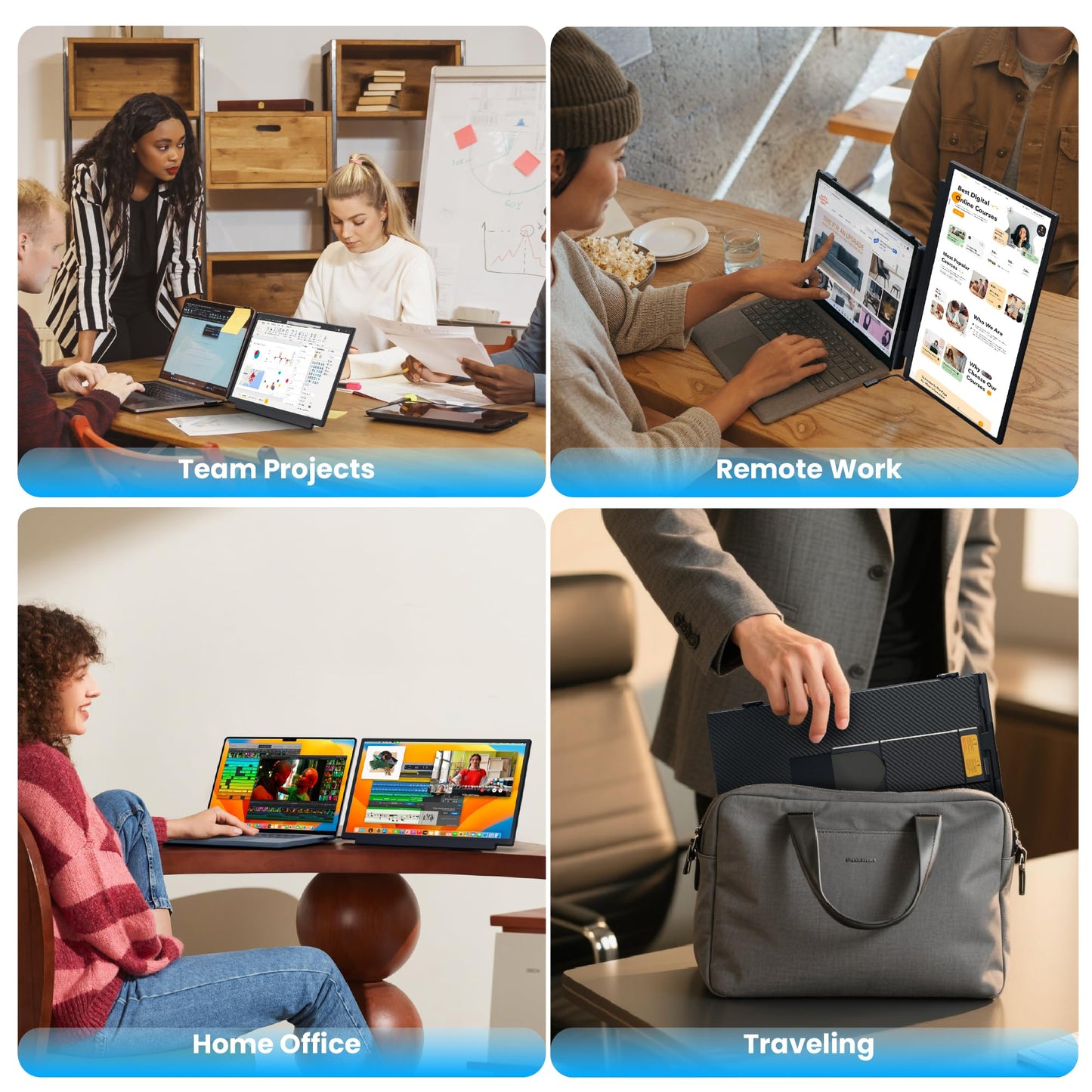 kasorey Laptop Screen Extender, 15.6" FHD 1080P Detachable Laptop Monitor Extender for 13-17.3" Laptop, Plug-Play Portable Laptop Extended Monitor, Slim 0.27'' Travel Monitor for Wins/Mac/Android/PS5