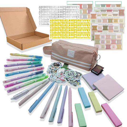 Wanchuan Bible Study Supplies Journaling Kit Highlighters Pens No Bleed Bible Journal Study for Women (Modern)