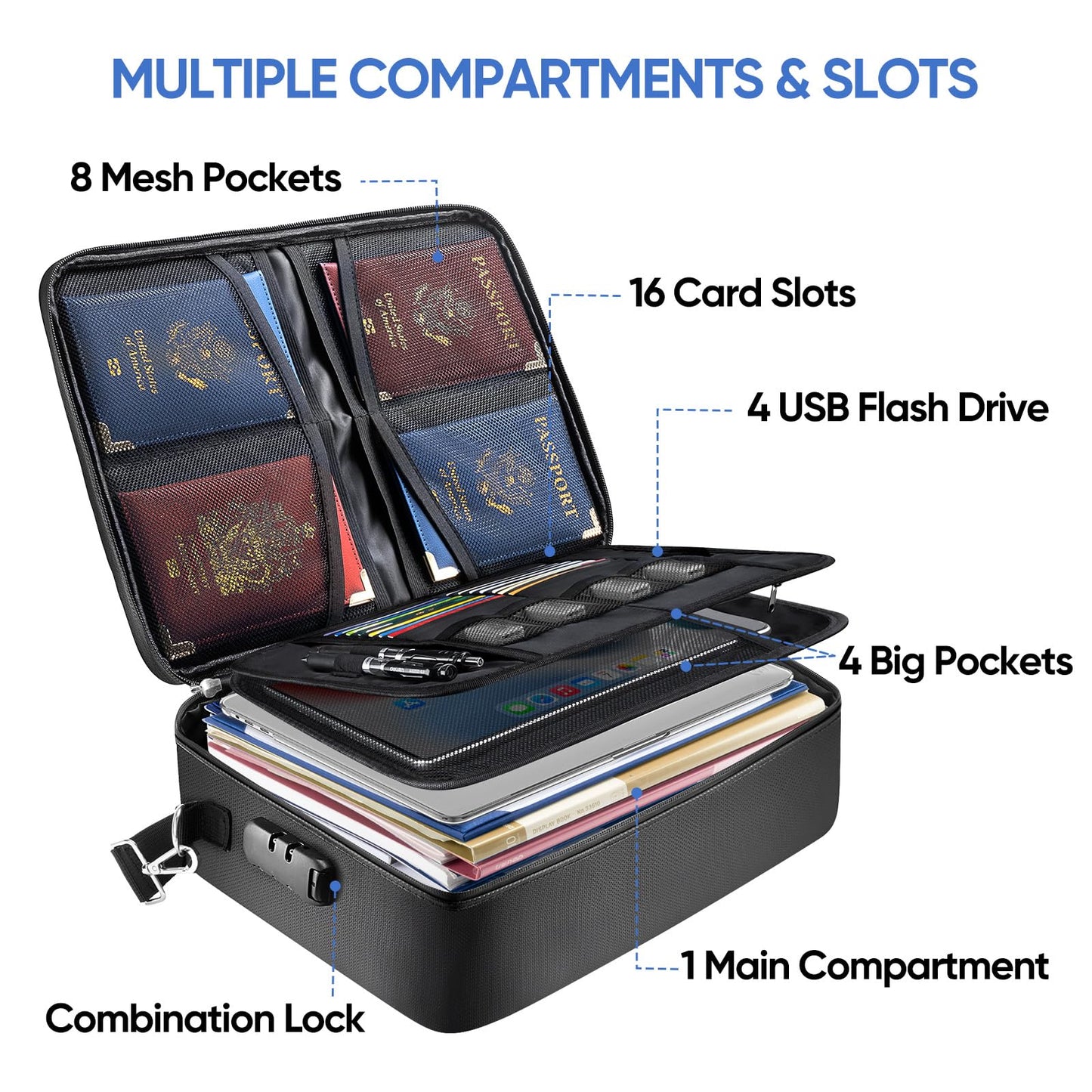 BALEINE Fireproof Ducument Bag + File Organizer 2 Pack