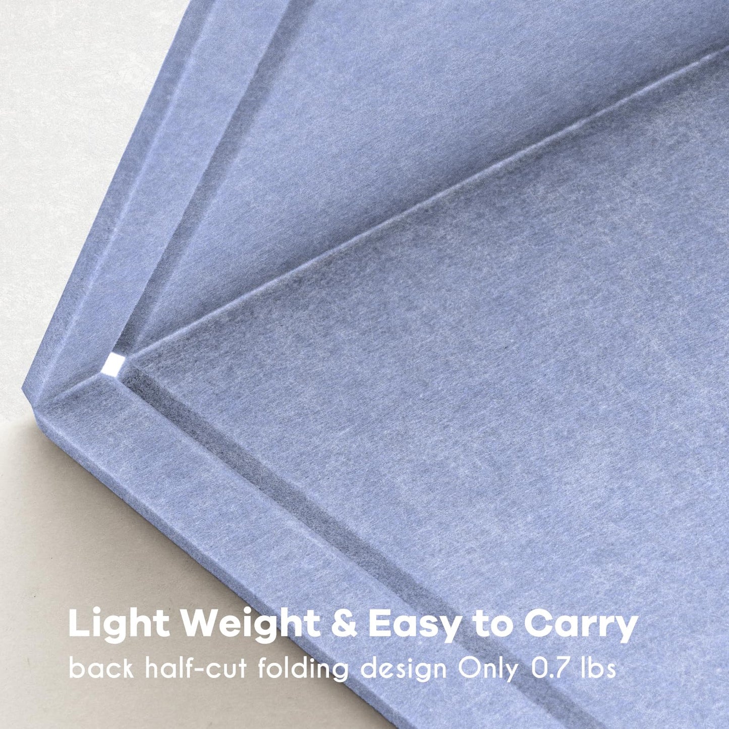 Lightomorrow Bulletin Board, 24 x 18 inches Felt Board Decorative Pin Board, Cork Board Alternative for Wall, Foldable Photo Board Self-Adhesive Vision Board with 20 Pushpins - Lavender Blue