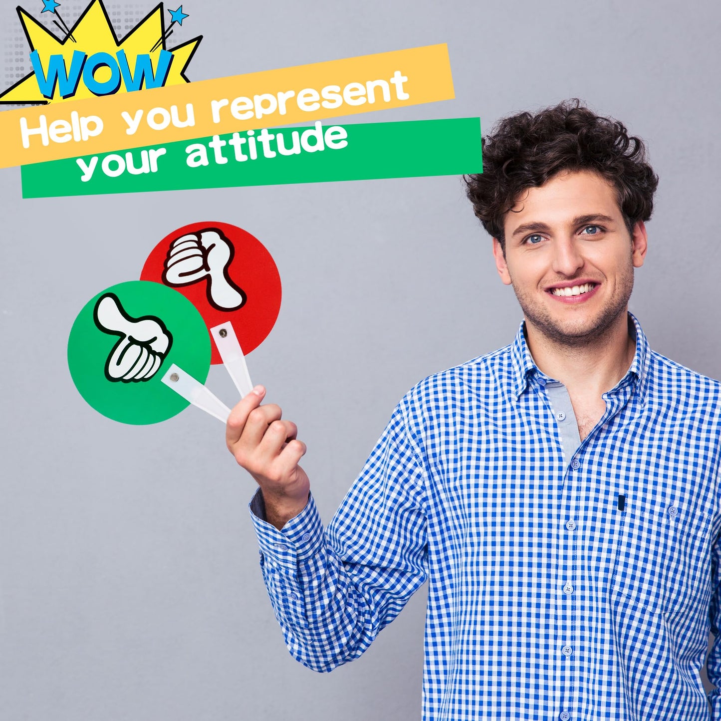60 Pcs Thumbs up Thumbs Down Sign Voting Paddles Plastic True False Paddles Bulk Auction Green Red Yes or No Thumbs Paddles for Teacher Student Interaction Classroom Event Supplies
