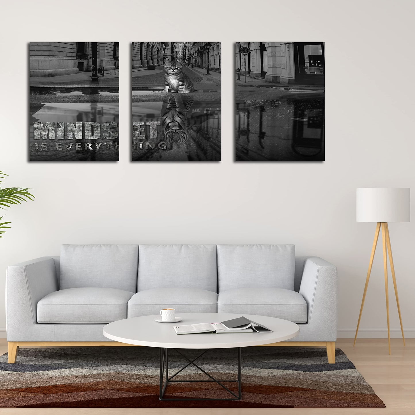 3 Panels Motivational Canvas Wall Art Inspirational Wall Art Entrepreneur Quotes Poster Print Artwork Painting Picture for Framed Home Decoration Living Room office bedroom 36''W x 16''H