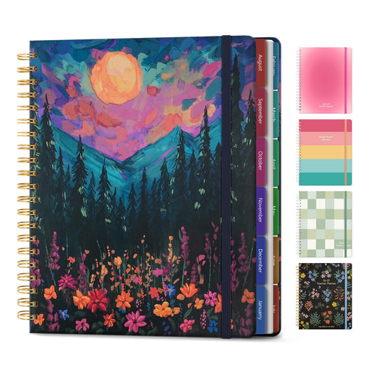 Teacher Lesson Planner 2026-2027 Academic Year, Aug 2026-Jul 2027, Deluxe 26-27 Lesson Plan Book for Teachers Supplies & Homeschool Planner with Pocket & Monthly Tabs, 8.5" x 11", Wild Mountain