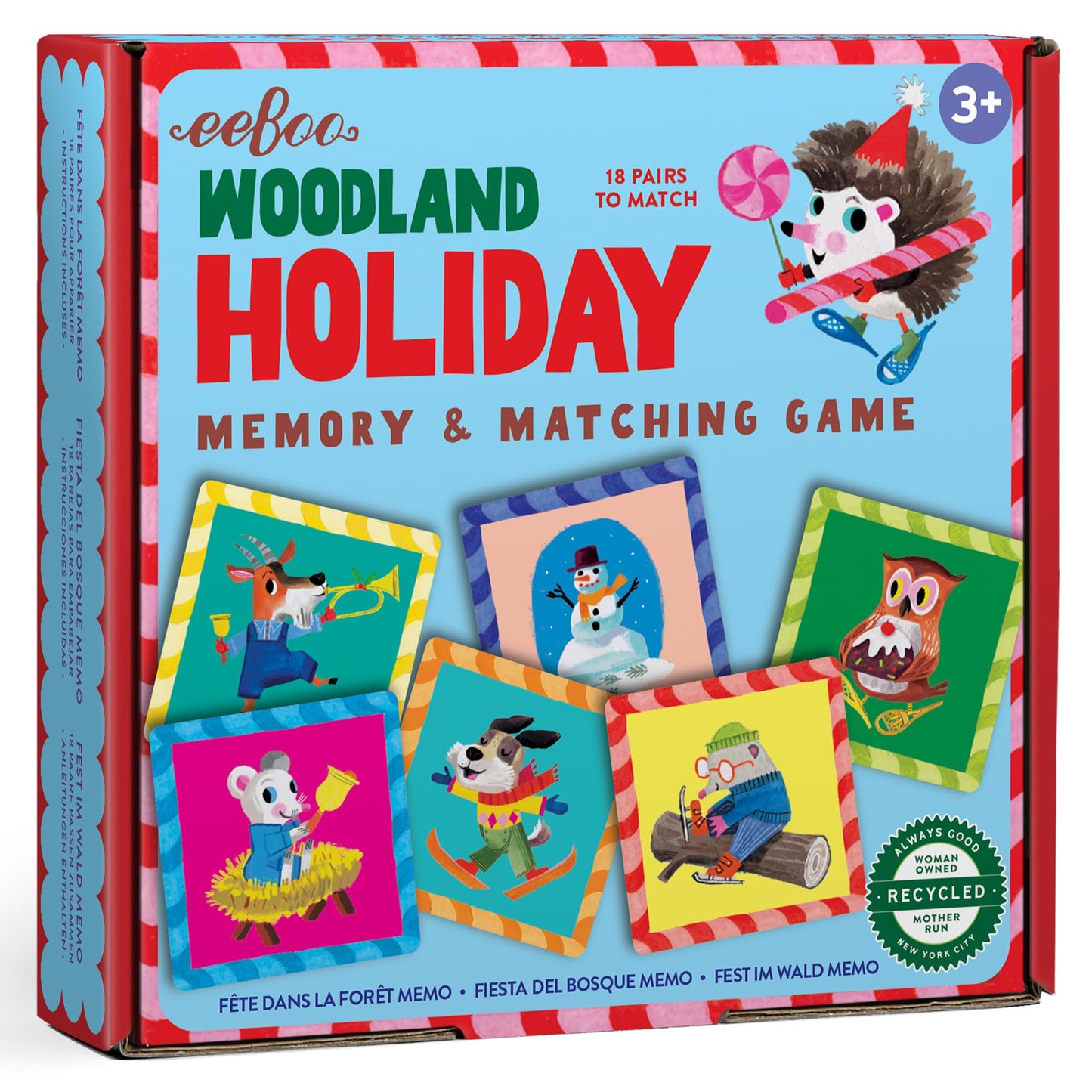 eeBoo: Memory & Matching Game- Woodland Holiday - 18 Themed Matching Pairs, Educational Preschool Game, Kids Ages 3+, 1-4 Players