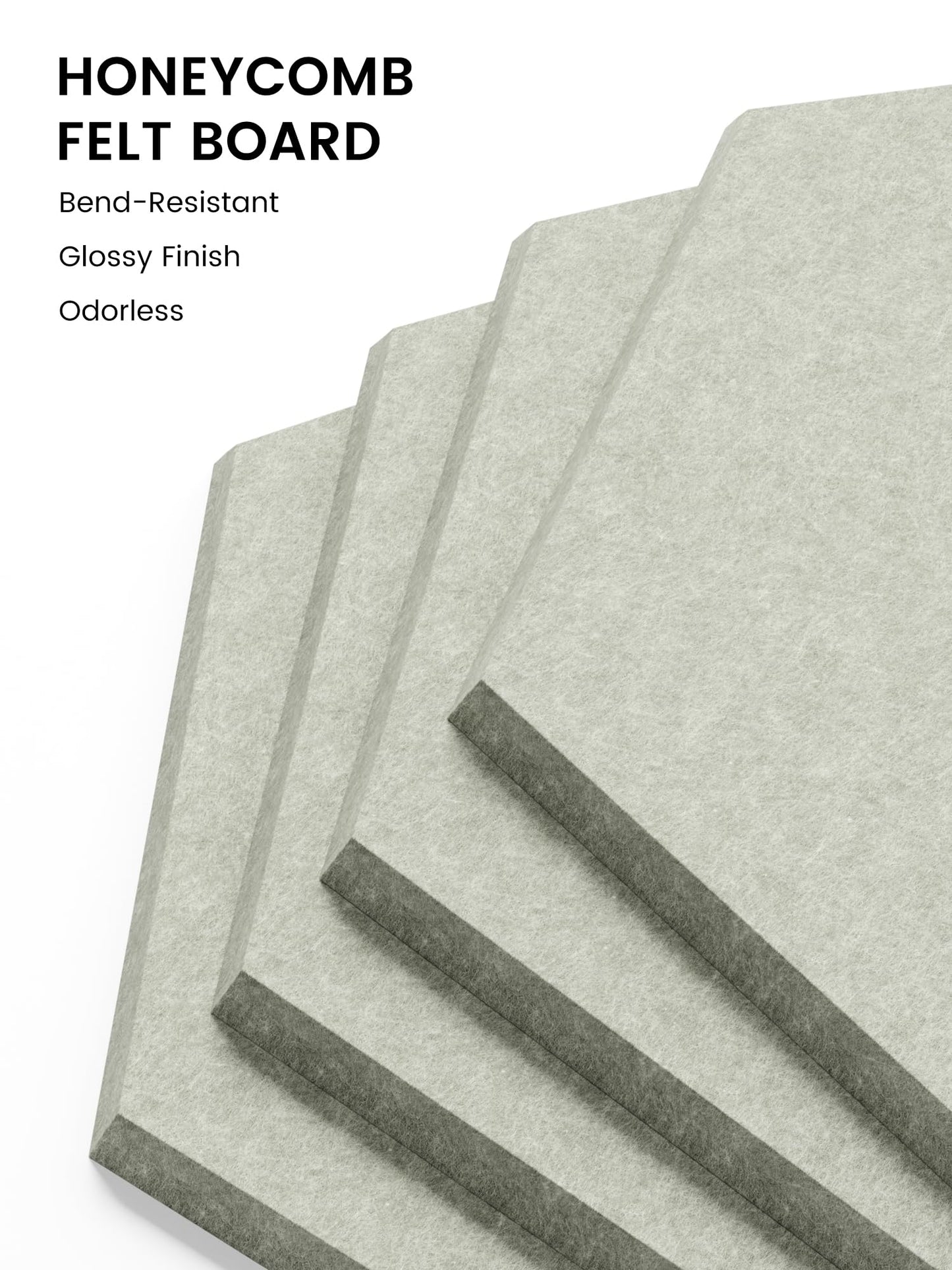 Fluxynara Hexagon Cork Board Alternative for Walls Decor-12-Pack Felt Bulletin Board Tiles,with 30 Pushpins,70 Adhesive Tabs for Office,Classrooms & Home Pin Board Felt Board-Sage