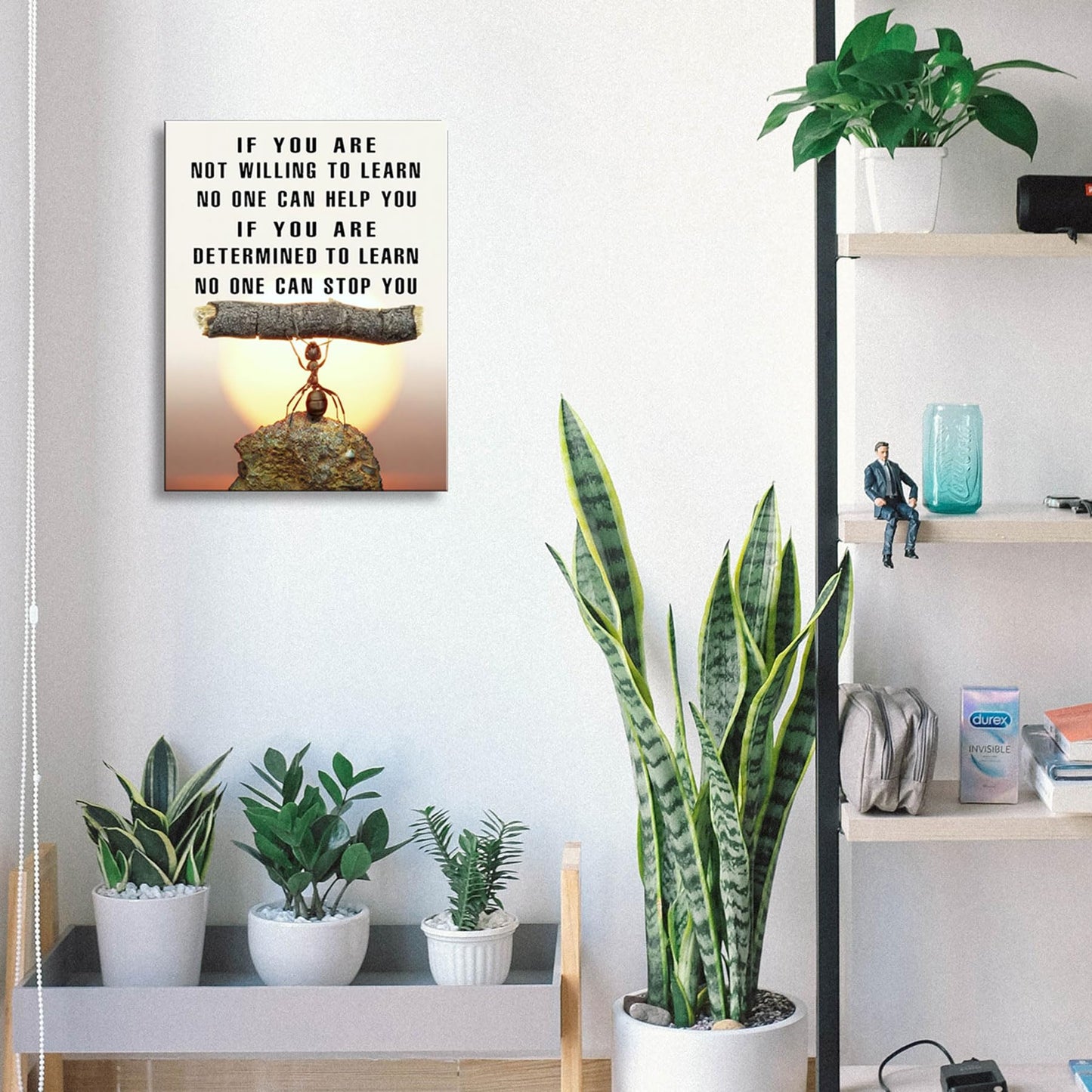 Ploceiny Ant Motivational Wall Art - Inspiring Canvas Decor for Living Room, Kitchen,Laundry room,,bathroom, Bedroom,Office Wall Art & Decor Motivational poster - Positive Quotes Wall Decor