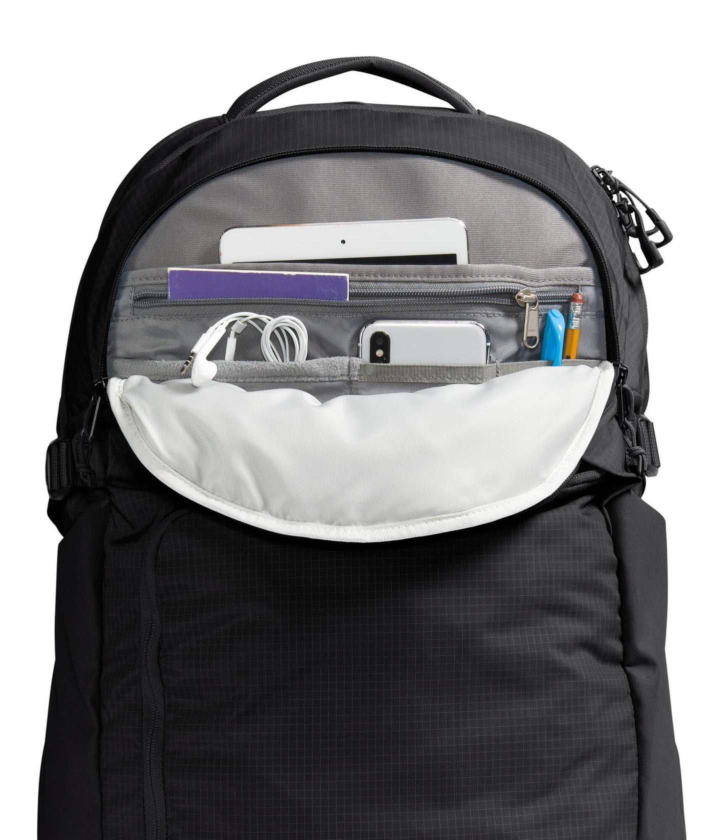 The North Face Router Everyday Laptop Backpack - Daypack, Water Repellent, Laptop Sleeve, Reflective Details, TNF Black/TNF Black-NPF, One Size
