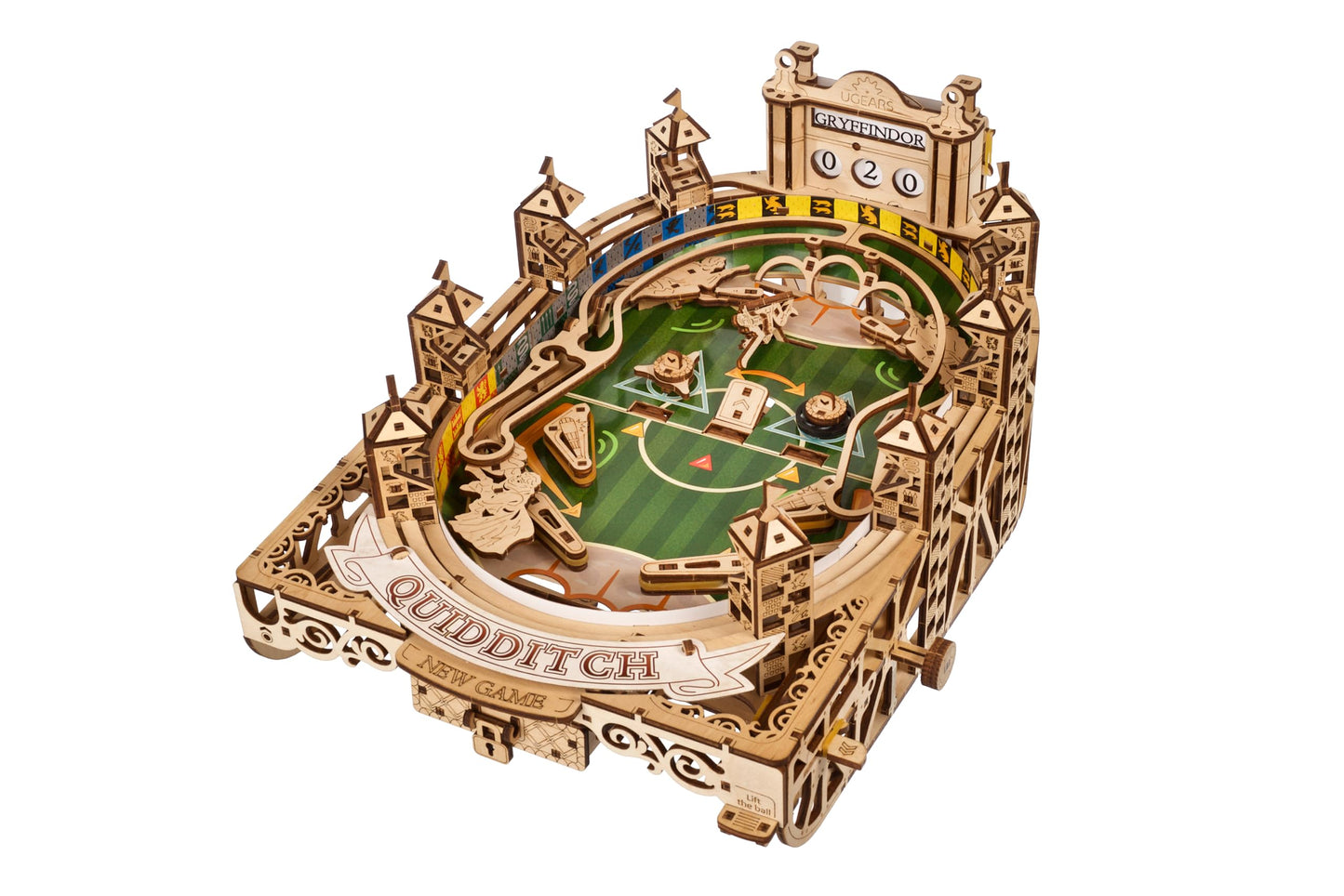 UGEARS Harry Potter Quidditch Pinball Machine - 3D Wooden Puzzles for Adults to Build, Mechanical Wooden Model Kits, Wood Brain Teaser Puzzles, Harry Potter 3D Puzzle Pinball Game for Fathers Day