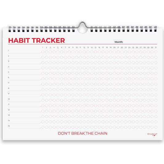 Hadigu Habit Tracker Calendar (Undated 12 Month) Colorful Motivational Design, Spiral Bound and Hanger, A4 Size (8,3"x11.7") Quality Heavy Paper, Monthly Habit Tracker Journal, Goal Tracker, Workout