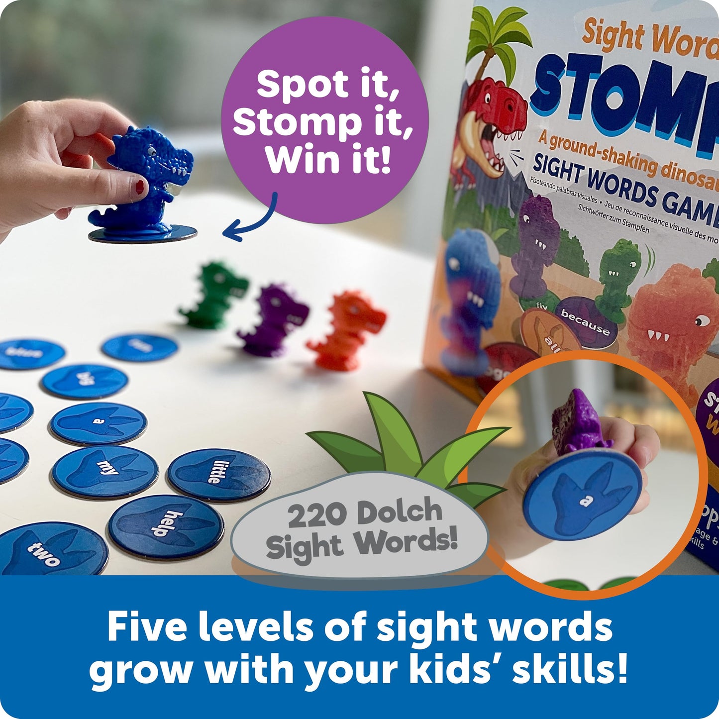 Learning Resources Sight Word Stomp! - Alphabet Toys, Phonics Flash Cards, Classroom Board Games, ABC Homeschool, Reading Manipulatives, Gifts for Boys and Girls, Visual Vocabulary