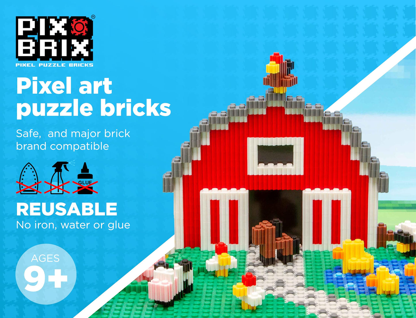 Pix Brix Pixel Art Puzzle Bricks - Starry Night Pixel Puzzle - Patented Colorful Building Bricks, Create 2D and 3D Builds Without Water, Iron or Glue - Stem Toys for Adults and Kids