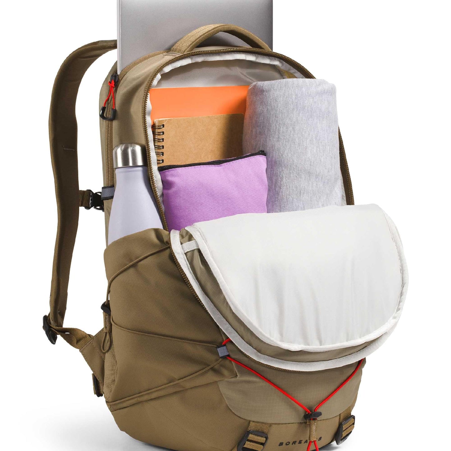 The North Face Borealis Commuter Laptop Backpack - Water Repellent, Laptop Sleeve, Large Main Compartment, Cedar/Lava Red, One Size