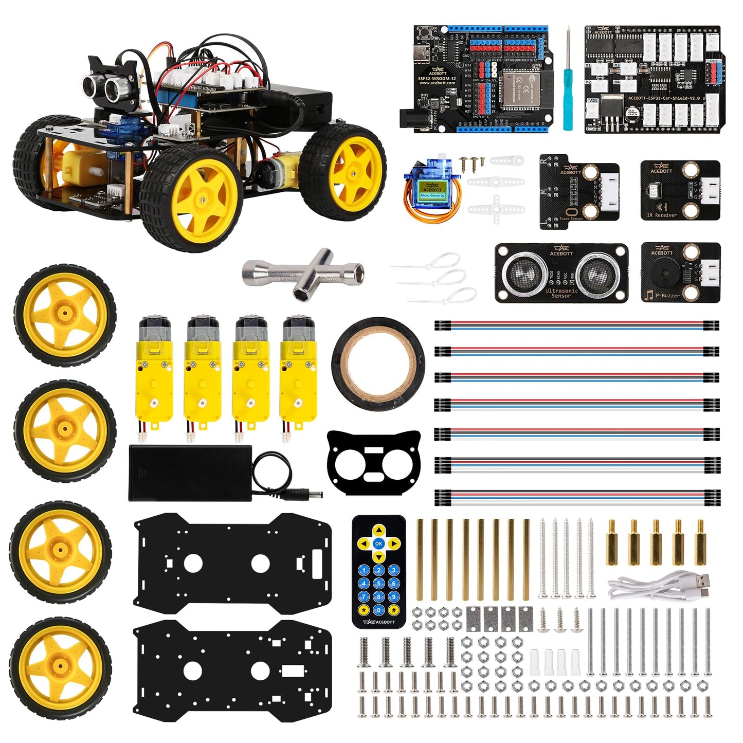 ACEBOTT Robotics Kit for Kids Ages 8-12 12-16, Smart Robot Car Kit Compatible with Arduino & Scratch, STEM Toys Coding Robot Kit with App Control, STEM Gifts for Kids and Teens