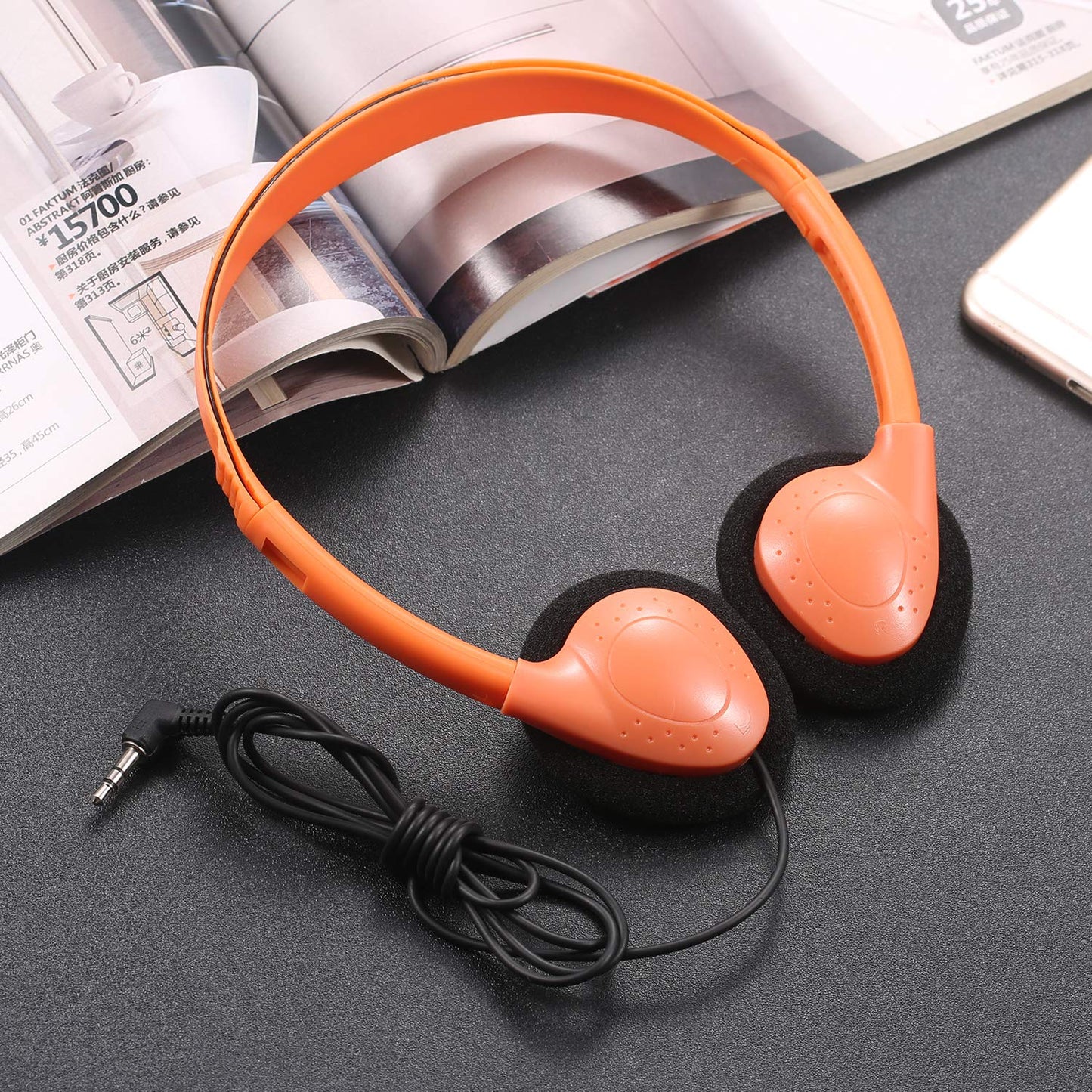 CN-Outlet 50 Pack Classroom Headphones Bulk for Kids School Class Set Headsets for Students Teens Toddler Children and Adults, Wholesale Wired Earphones-Upgrade (10 Mixed Colors, 50 Pack)