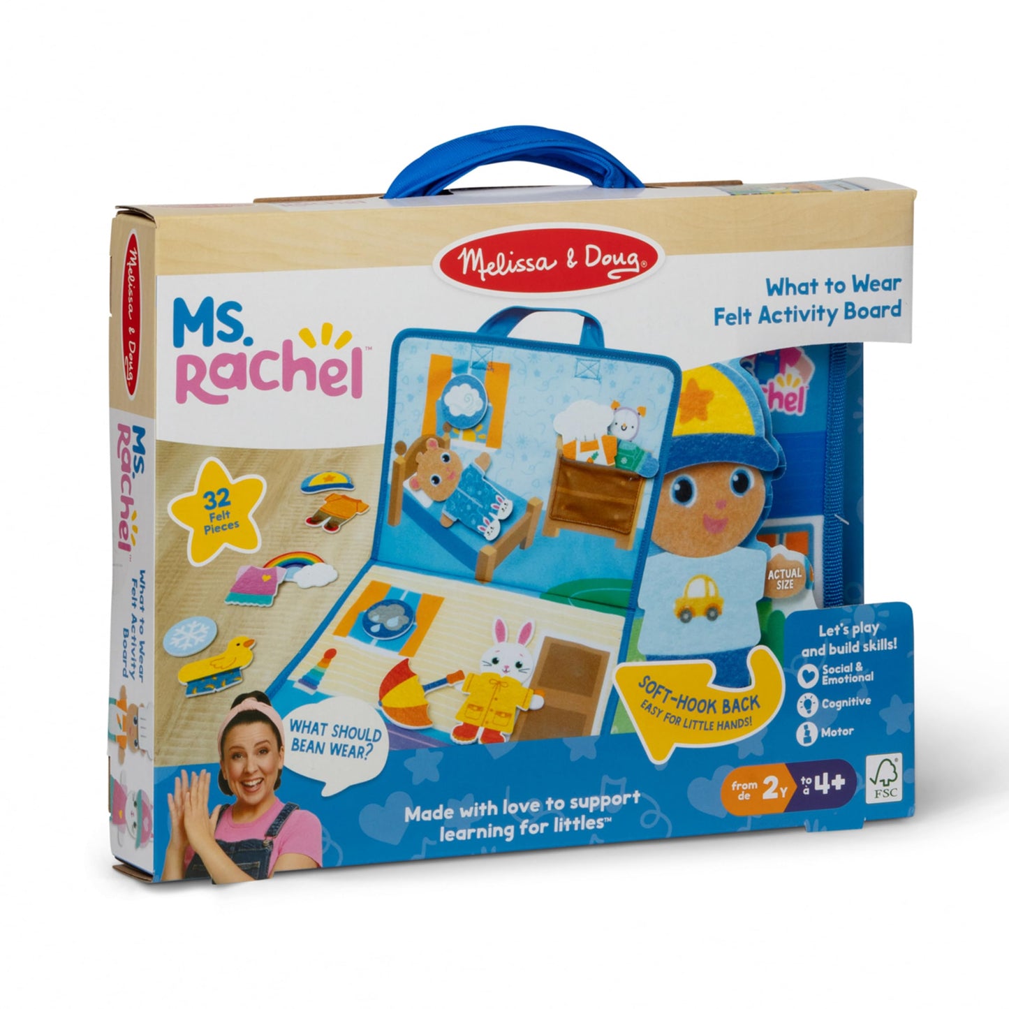 Melissa & Doug® Ms. Rachel™ What to Wear Felt Activity Board Take-Along Preschool Learning Toy for Boys and Girls - FSC Certified