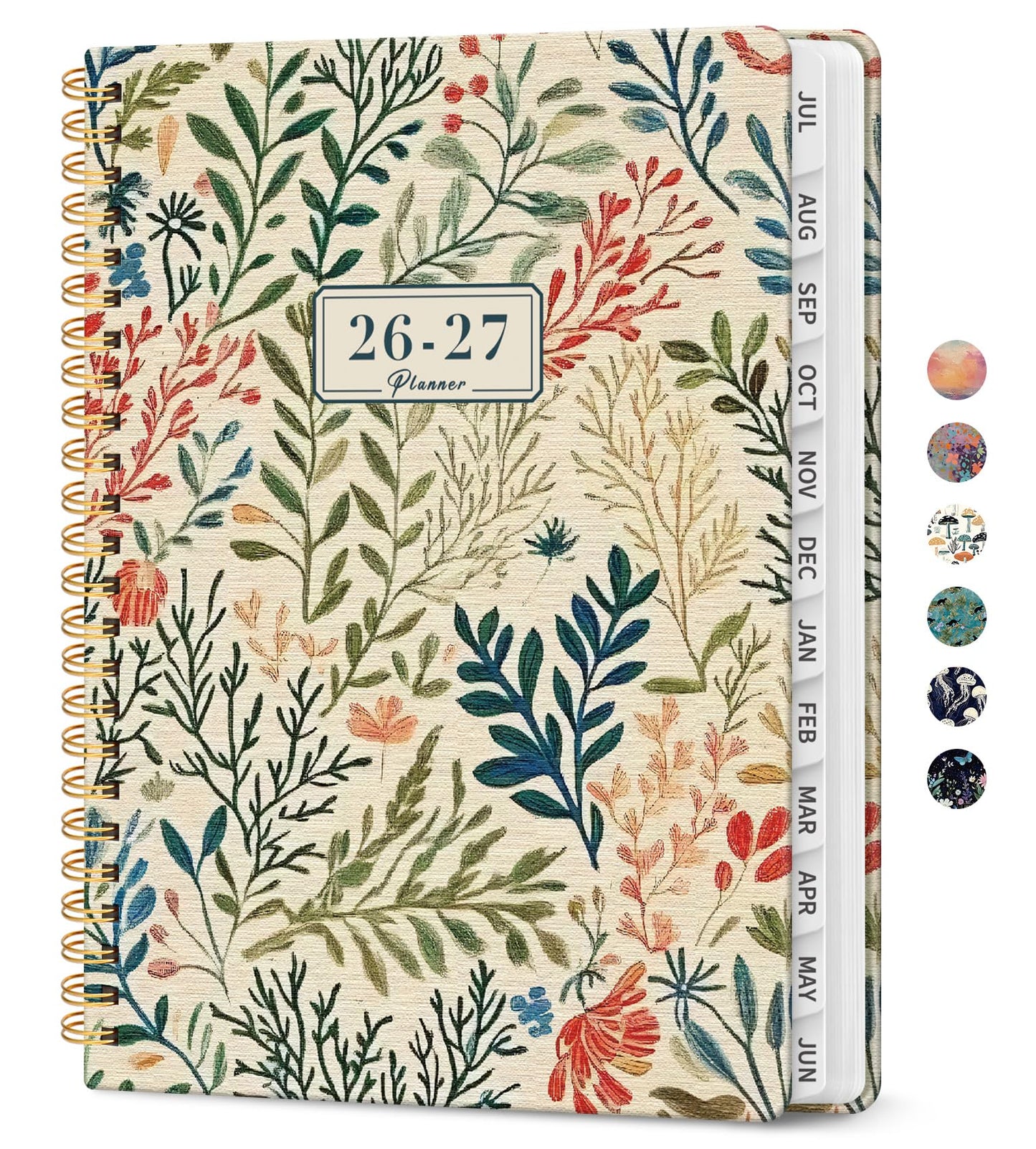 Planner 2026-2027, Academic Year Weekly and Monthly Calender Planner, from Jul 2026 - Jun 2027, Spiral Bound School Planning Book, Perfect for Teacher, Student, Women & Men, A4 (8.5" x 11"), Herbs
