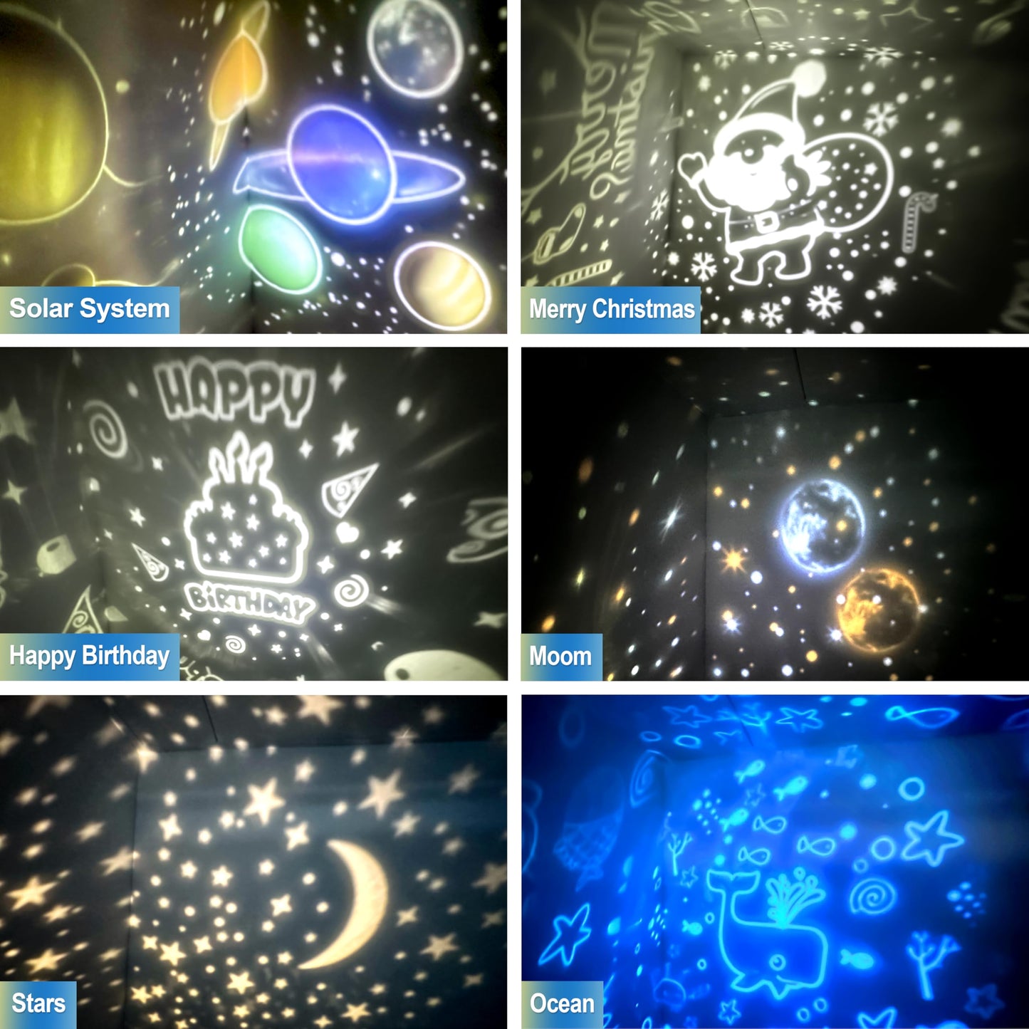 TOURACE Solar System Projector, Star Night Light for Kids, Blue, Model SSP001