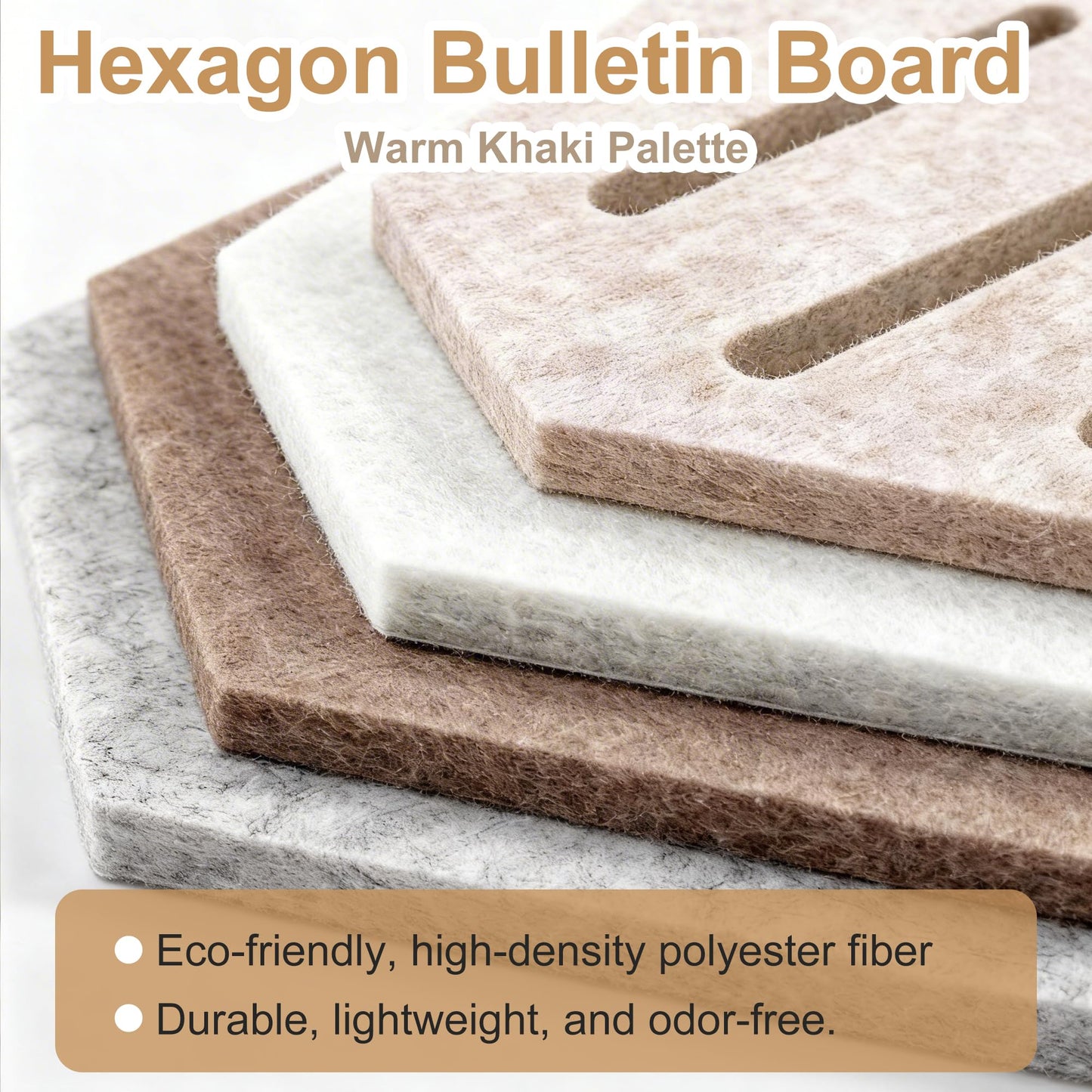12 Pack Hexagon Cork Board, Warm Khaki & Hexagon Felt Bulletin Board with 70 Pins, 11.8x10.2 Felt Board,for Home Office Decor Wall Art & Vision Board with Cut-Out Designs
