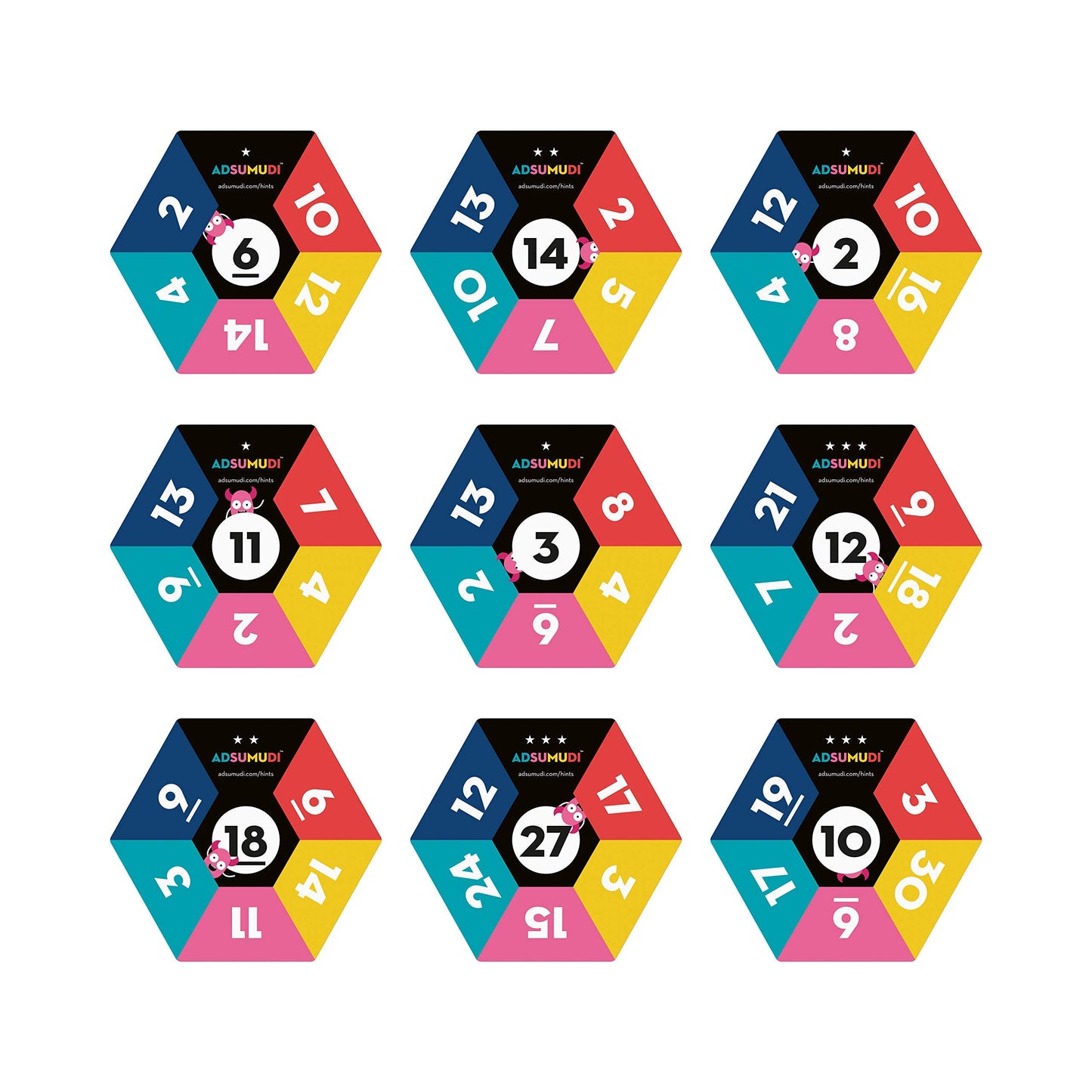 Evermade Adsumudi Math Game - The Monstrously Fun, Smart Game for Kids to Practice Multiplication, Division, Addition and Subtraction - Great for Kids Ages 8-12