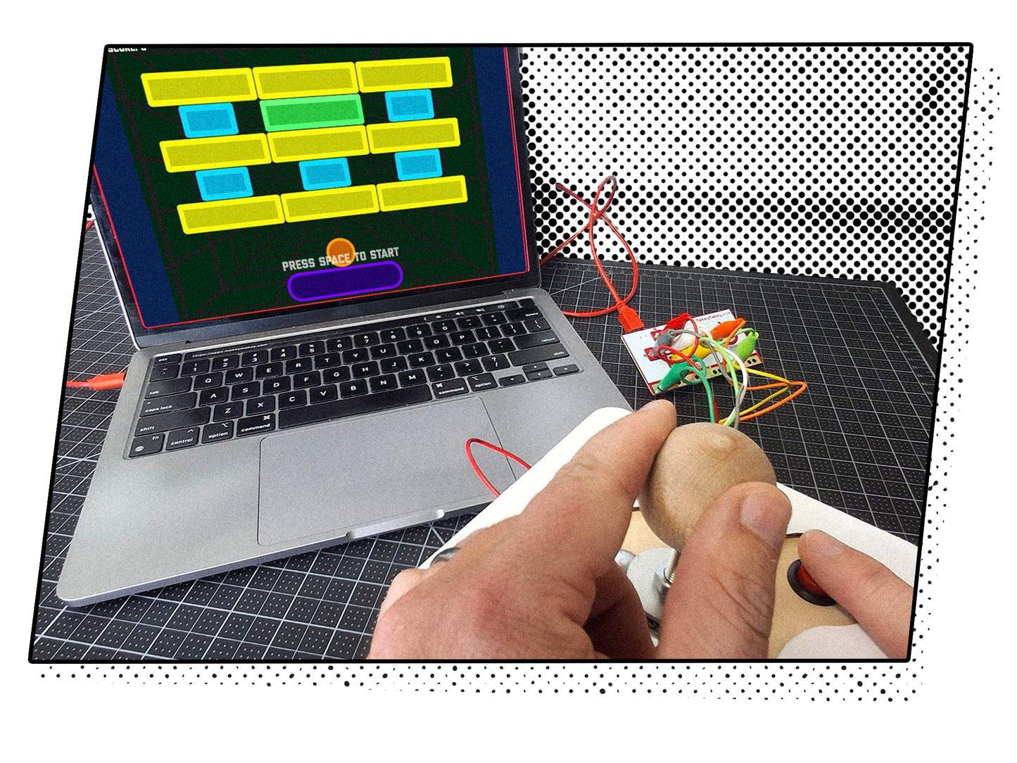Makey Makey Retro Joystick Invention Launchpad Starter Bundle - Activity kit for STEM Engineering and Coding - Build, Customize, and Play Your Own Arcade Games
