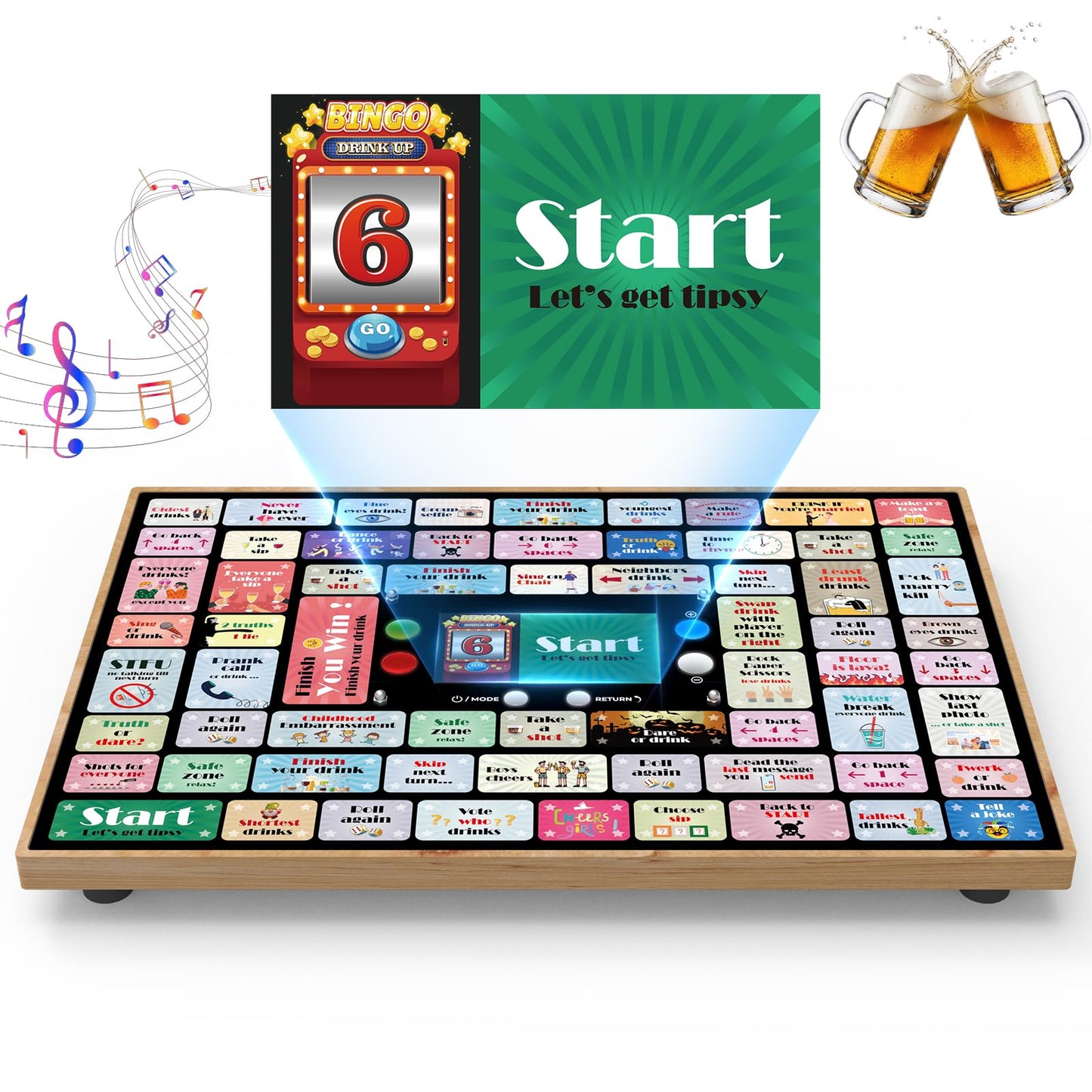 Electronic Drinking Games for Adults, Automatic Board Game for Adults Party with Screen & Music, 2–4 Players Interactive Bar & Party Drinking Board Games, Age 21+