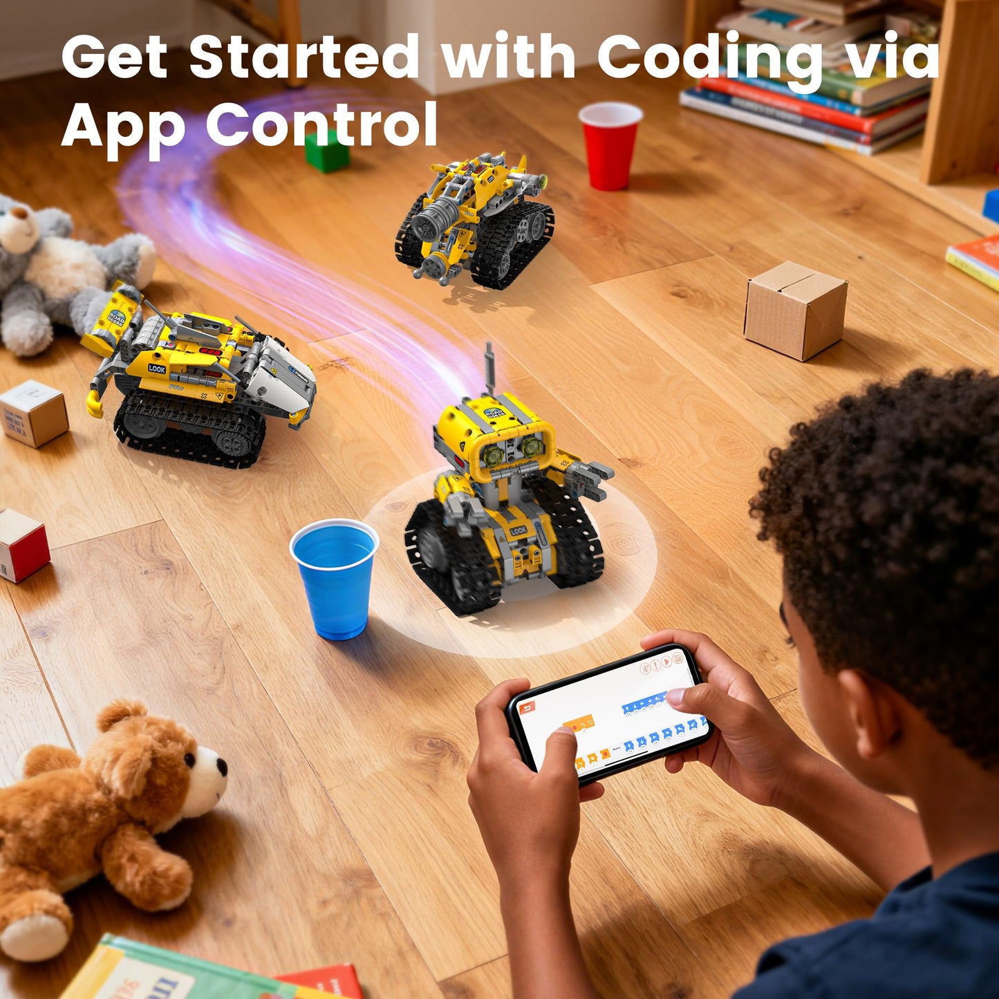 Glikid 5 in 1 STEM RC Robotics Kit, APP & Remote Control Robot Building Kit, DIY Science Kits for Kids Age 8-12, 8 Year Old Boy Birthday Gift