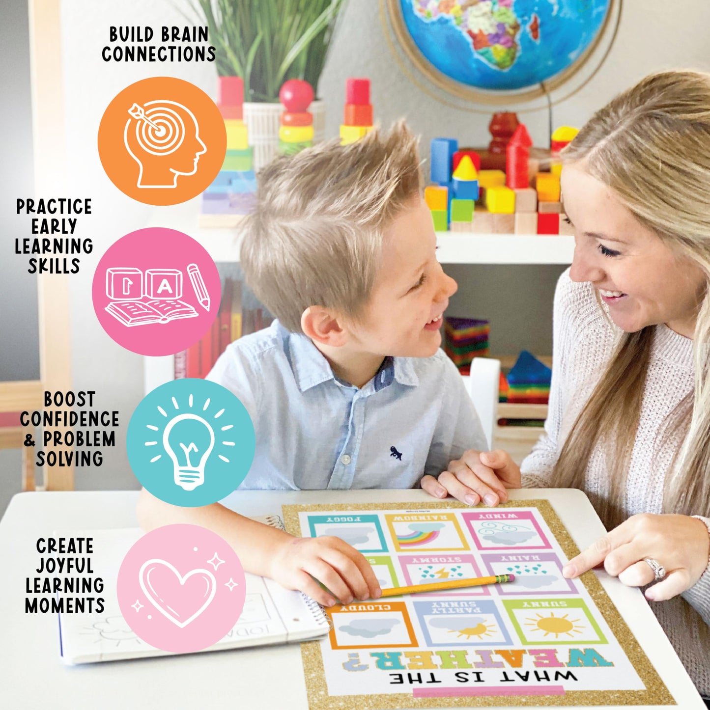 Hadley Designs 16 Educational Posters for Classroom Must Haves - Laminated Pre-K Posters for Toddler Homeschool Essentials, Toddler & Preschool Learning Activities, Kindergarten Classroom Decor