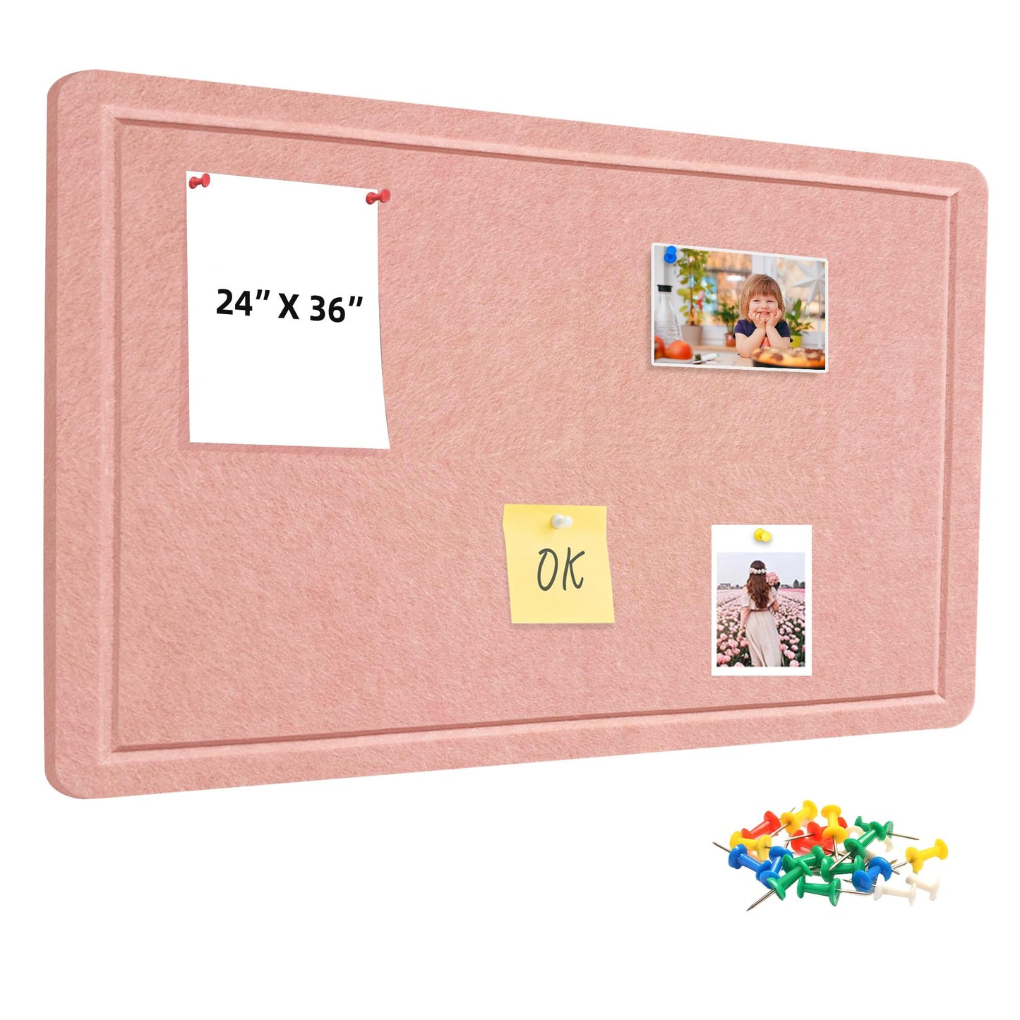 Large Bulletin Board - Foldable 24x36 Inches Cork Board Alternative, Self-Adhesive Felt Bulletin Board for Wall, Home Office Classroom Decor