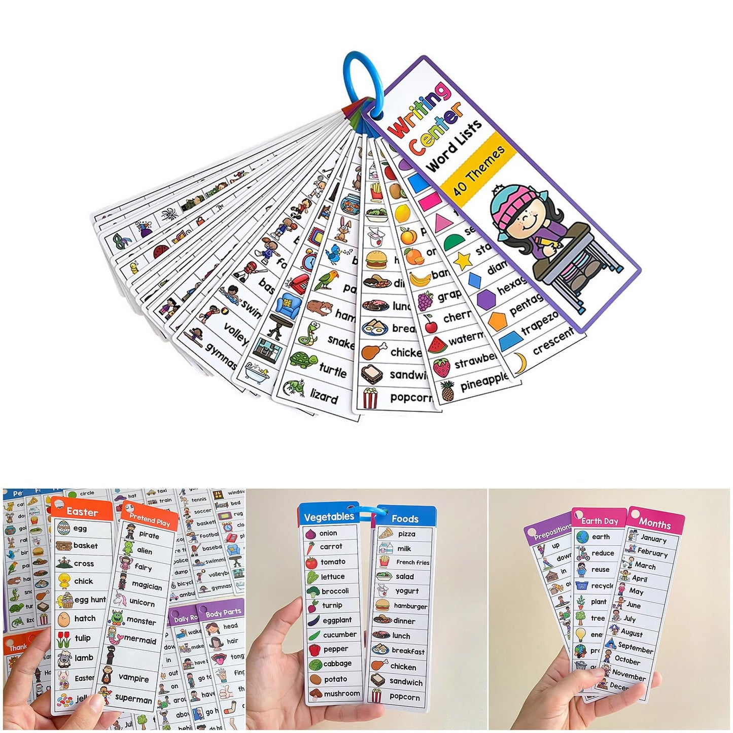 Double Sided Vocabulary Flashcards Educational Learning Cards High Frequency Sight Words Learn to Read Double Sided Vocabulary