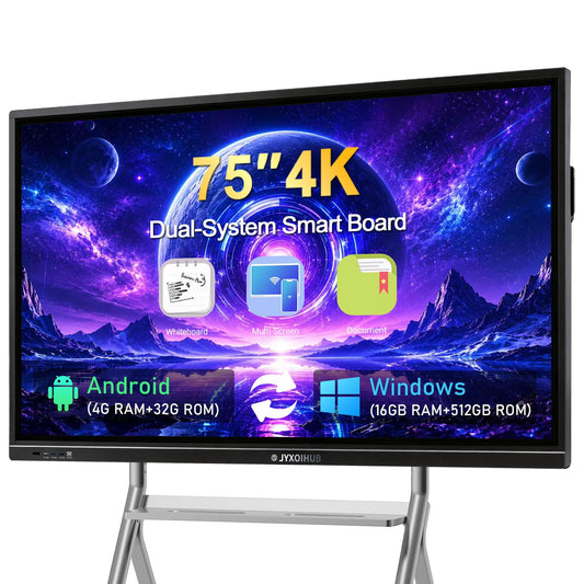 75 inch Interactive Whiteboard, 4K UHD Smartboard Touchscreen Display, Smart Whiteboard, Remote Collaboration Smart Board for Classroom and Businesses (Board Only) (75 Inch)