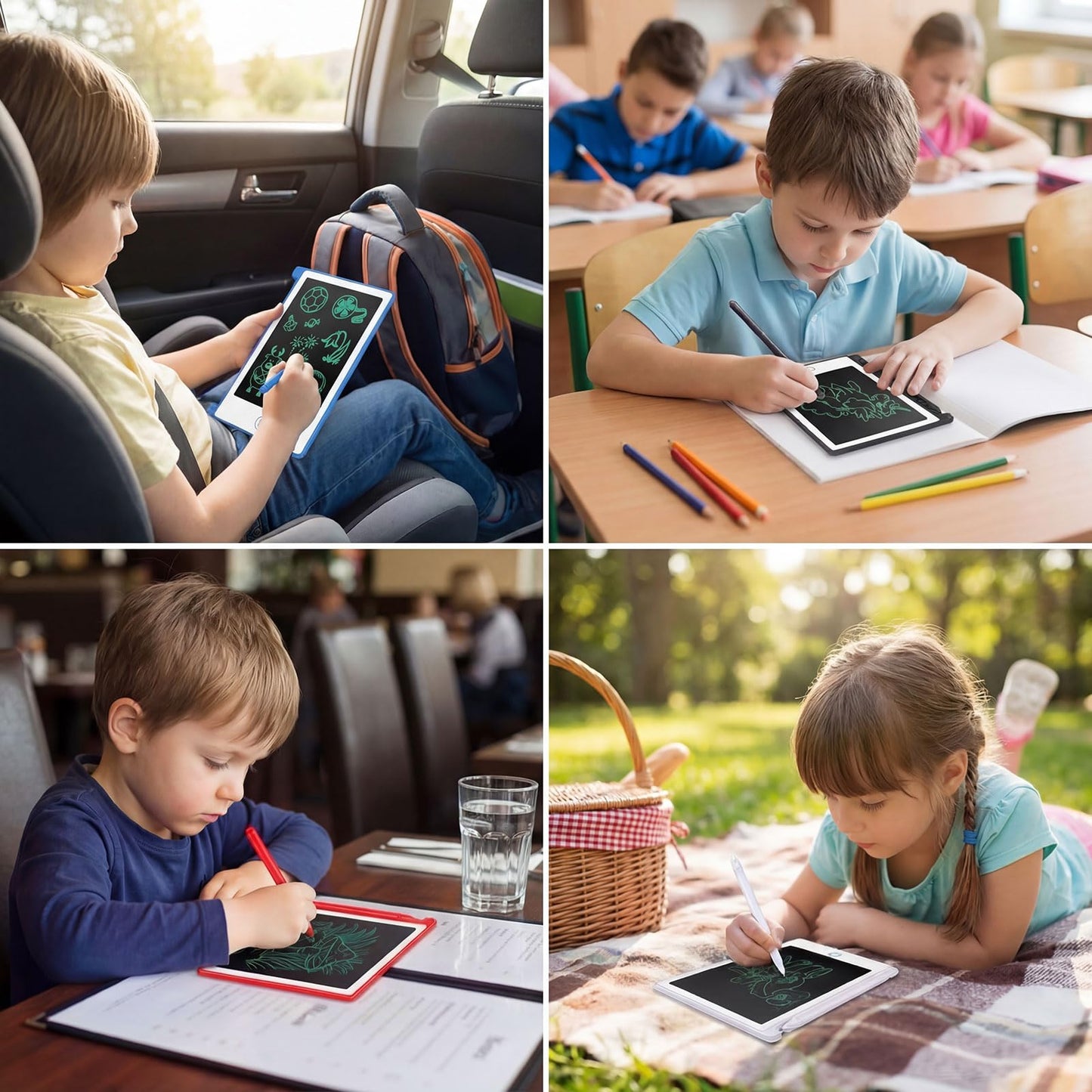 Zhehao 24 Pack LCD Mini Writing Tablet for Kids 4.5 Inch Doodle Board Bulk Erasable Reusable Electronic Drawing Pad Birthday Party Favors Goodie Bag Classroom Gifts(White)