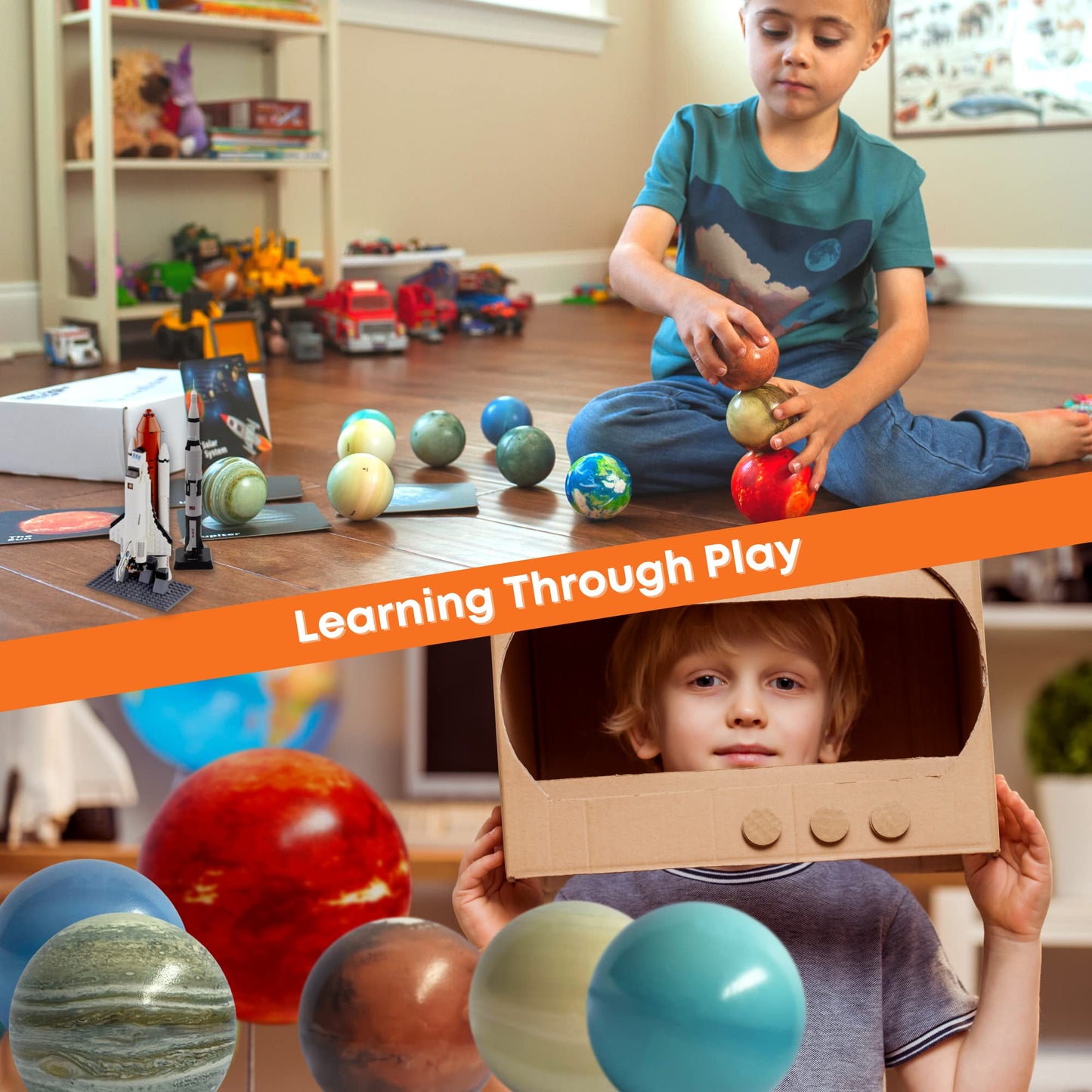 Space Balls Flashcards & Wall Stickers, Planet Toys For Kid 8-10, Outer Space Toys For Kids 3-5, Planets for Kids Solar System Toy 5-7, Solar System Model, Toddler Planet Gifts, Astronomy Decor, Earth