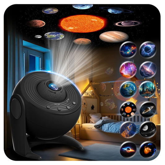 FlyLily Galaxy Projector for Bedroom, 13 in 1 Planetarium Star Projector with Solar System & Constellation, 360° Rotating Galaxy Light, Space Night Light Projector for Kids Adults Gifts