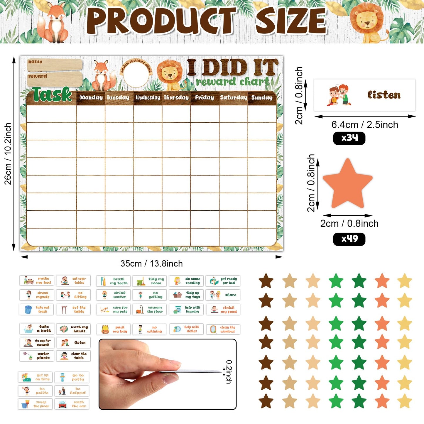 Magnetic Reward Chart for Kids at Home Woodland Animals Behavior Reward Chart System Magnetic Behavior Tracker Forest Animals Theme Incentive Chore Pad to Develop Responsibility and Good Habits