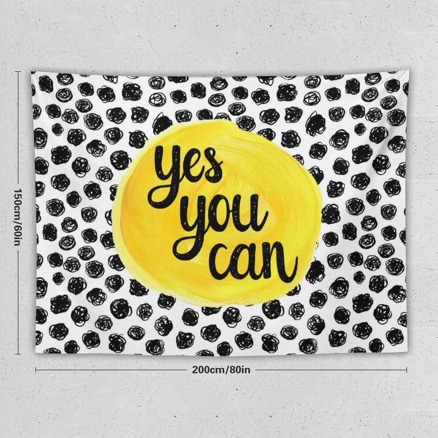 DDCBNS Inspirational Quote Tapestry,Educational Tapestry for Kids Teen Student,Black and White Tapestry for Study Classroom Bedroom Living Room 80"" x 60"", Black＆White