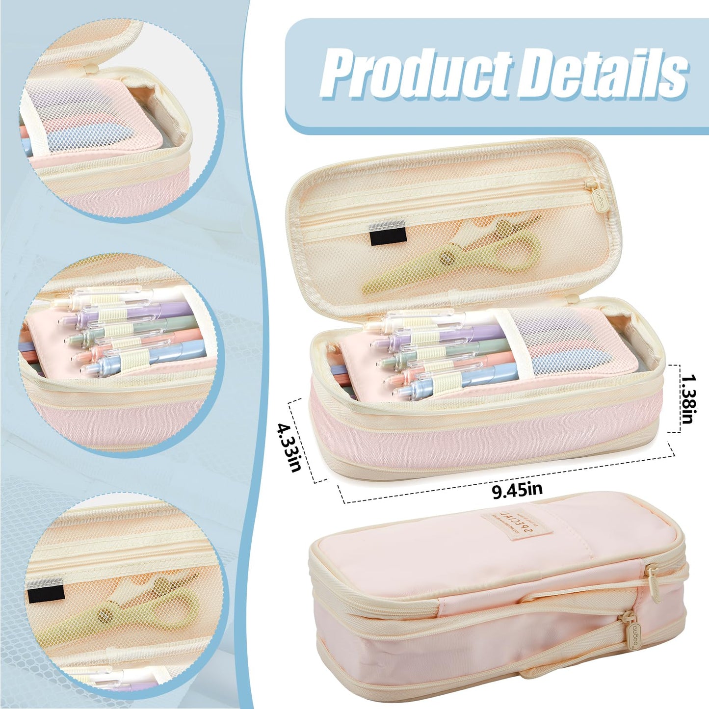 Jutom 39 Pcs Aesthetic Book Annotation Kit Highlighter with Case Bag Gel Pen Transparent Sticky Note Taking Bible Supplies(Pink,Cute Style)