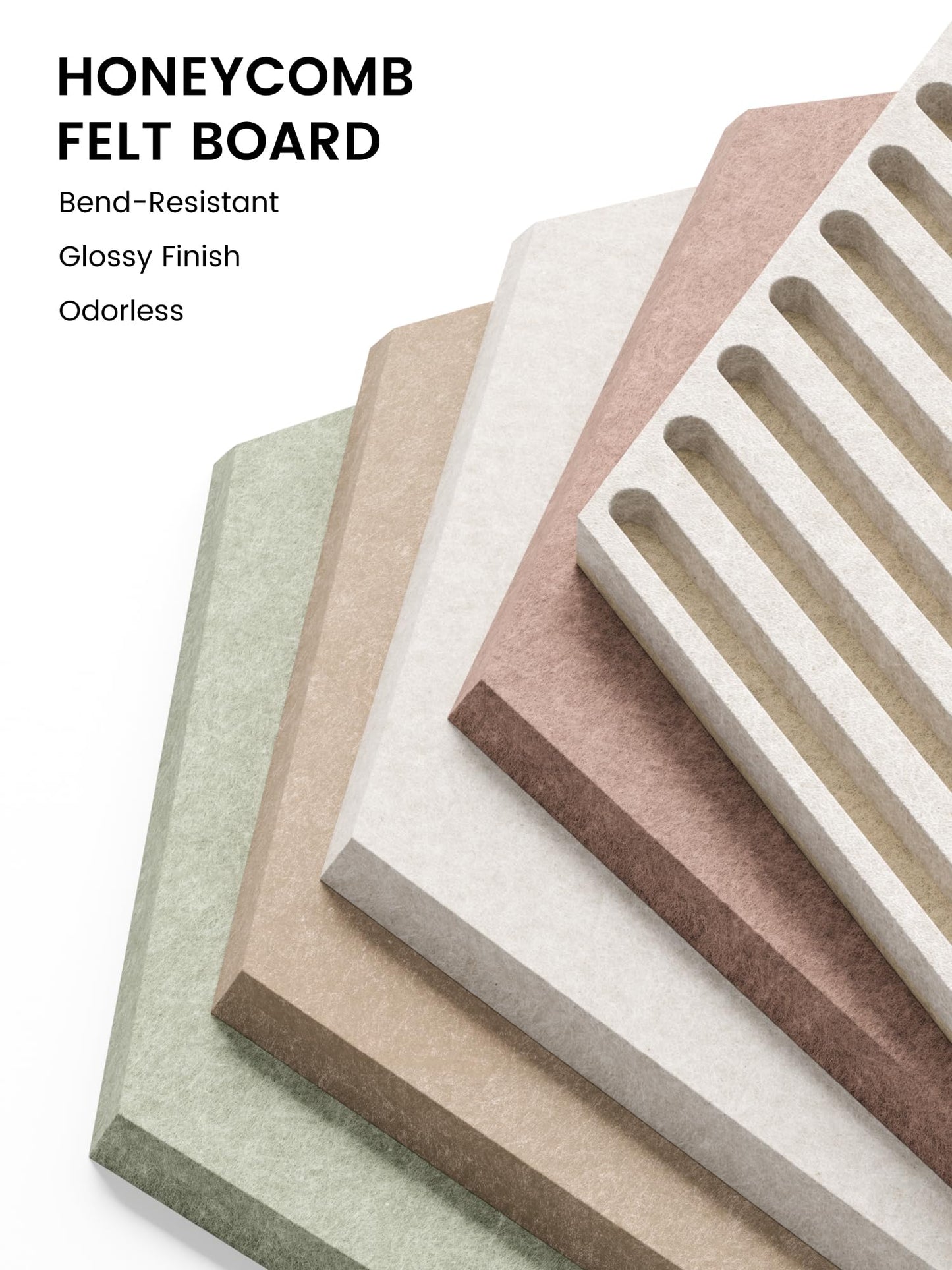 Fluxynara Hexagon Cork Board Alternative for Walls Decor-10-Pack Felt Bulletin Board Tiles,with 30 Pushpins,50 Adhesive Tabs for Office,Classrooms & Home Pin Board Felt Board-Boho