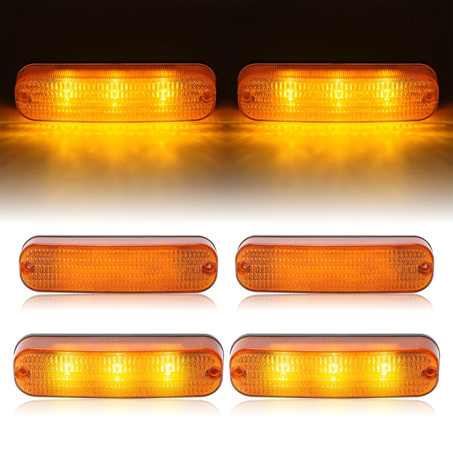 HECASA LED Flashing Amber Cab Light AR60250 for John Deere Tractor, 4Pcs, Plastic