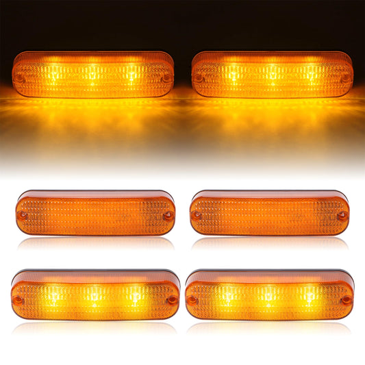 HECASA LED Flashing Amber Cab Light AR60250 for John Deere Tractor, 4Pcs, Plastic