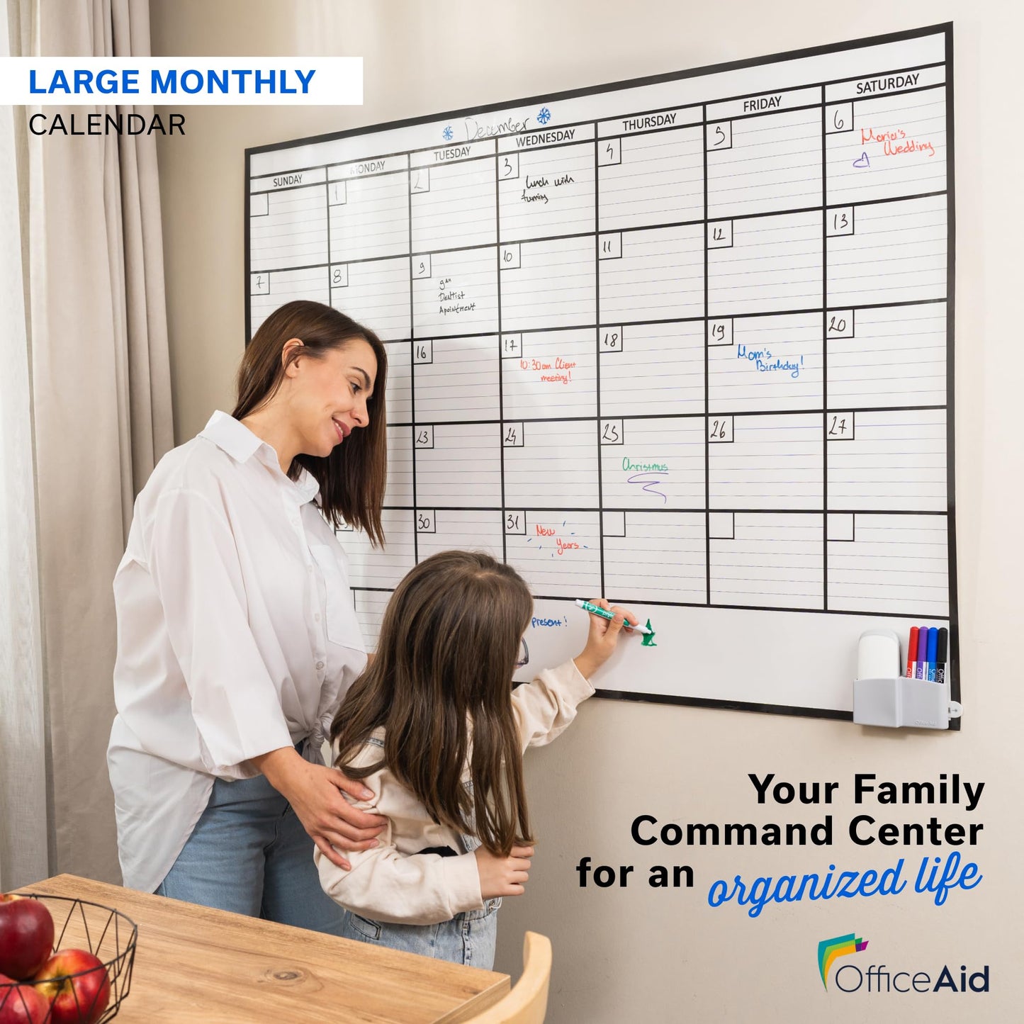 2 PK Large Dry Erase Calendar for Wall | 36x48 | Large Wall Calendar Dry Erase Monthly | 1M 17x26, 24x36, 3M 40x17, 12M 45x55 | Dry Erase Calendar Board for Wall | Whiteboard Calendar | Calendar Whiteboard
