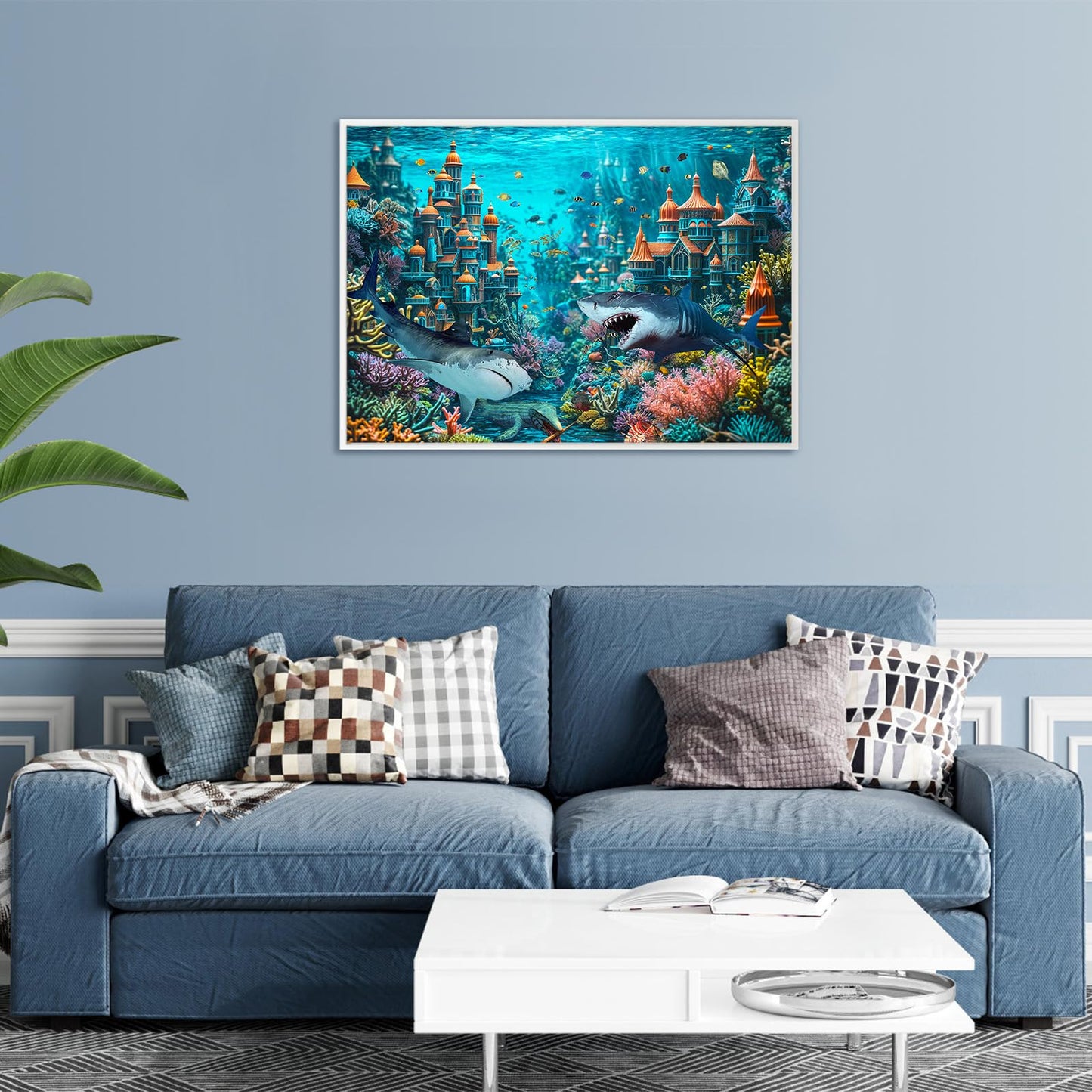TangMosaic 1000 Piece Puzzle for Adults, Sea King Castle Jigsaw Puzzle, Impossible Puzzles Game, Interlock Perfectly No Dust, Home Decoration Puzzle, Gift for Friends Parents Couples