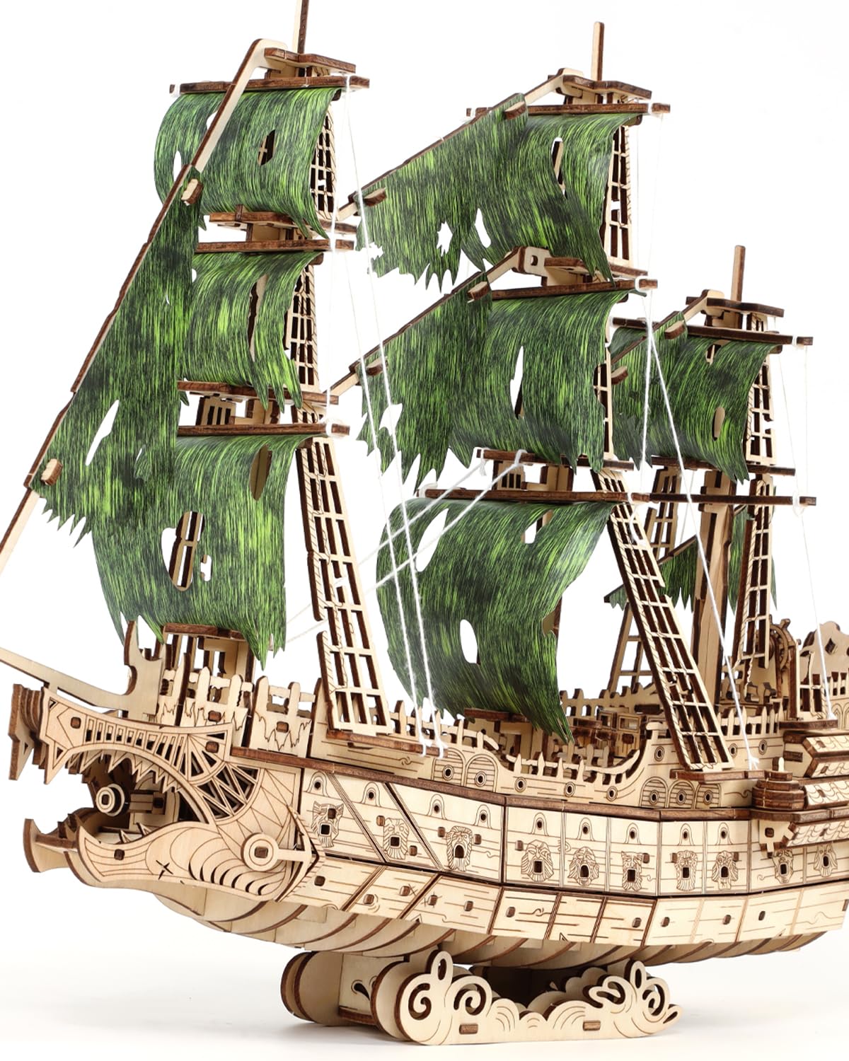 Jigtoy Challenging Flying Dutchman 3D Wooden Puzzles for Adults Pirate Ship Model Kit to Build - Ideal Christmas or Birthday Gift for Puzzle Enthusiasts