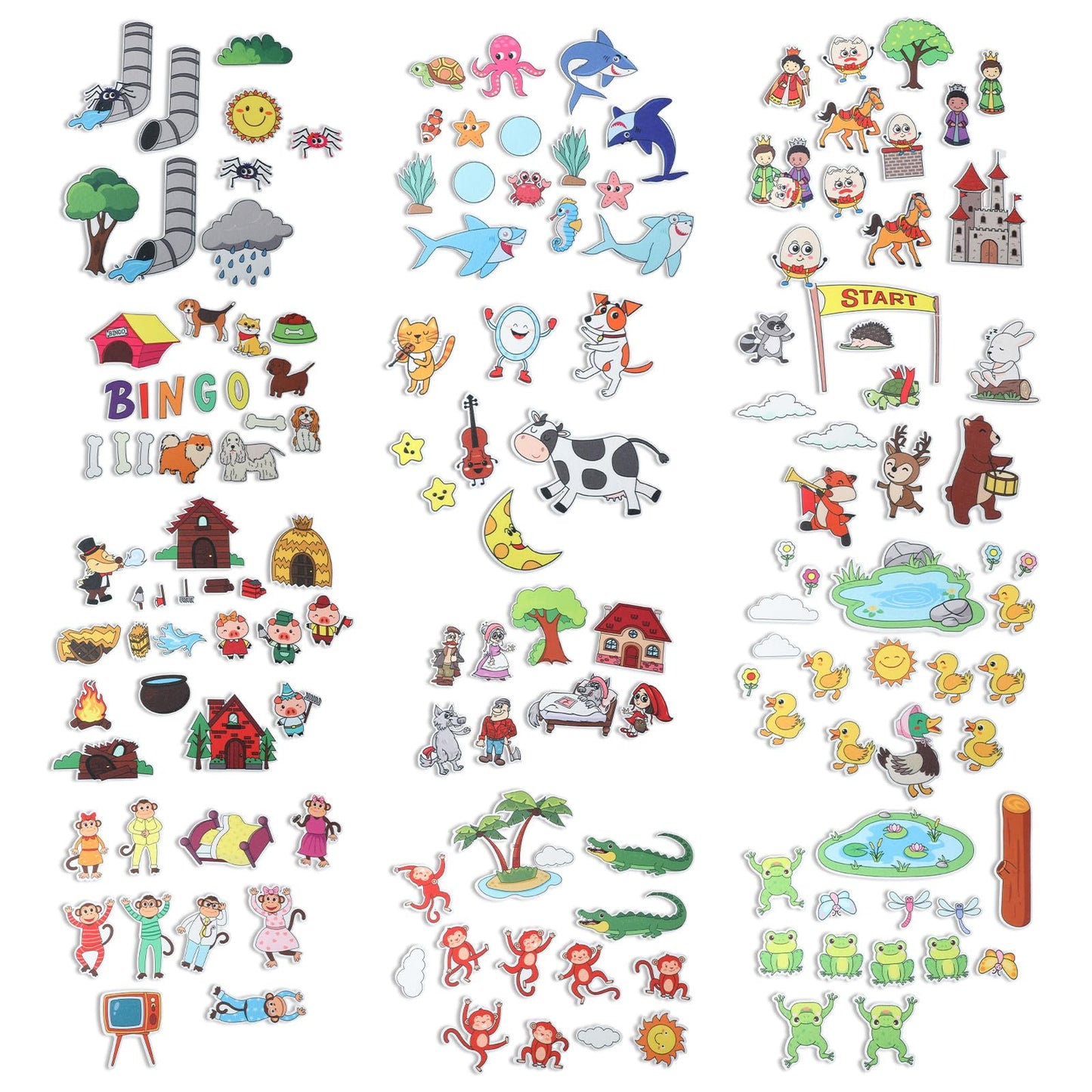 Windkream 12 Set Felt Board Stories Pieces Set Felt Animals Bible Fairy Tales for Preschool Animals Figures Flannel Board Stories for Toddlers Preschool Kindergarten Storytelling (Fairy Tales)