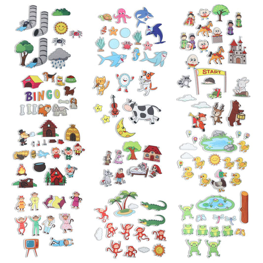 Windkream 12 Set Felt Board Stories Pieces Set Felt Animals Bible Fairy Tales for Preschool Animals Figures Flannel Board Stories for Toddlers Preschool Kindergarten Storytelling (Fairy Tales)